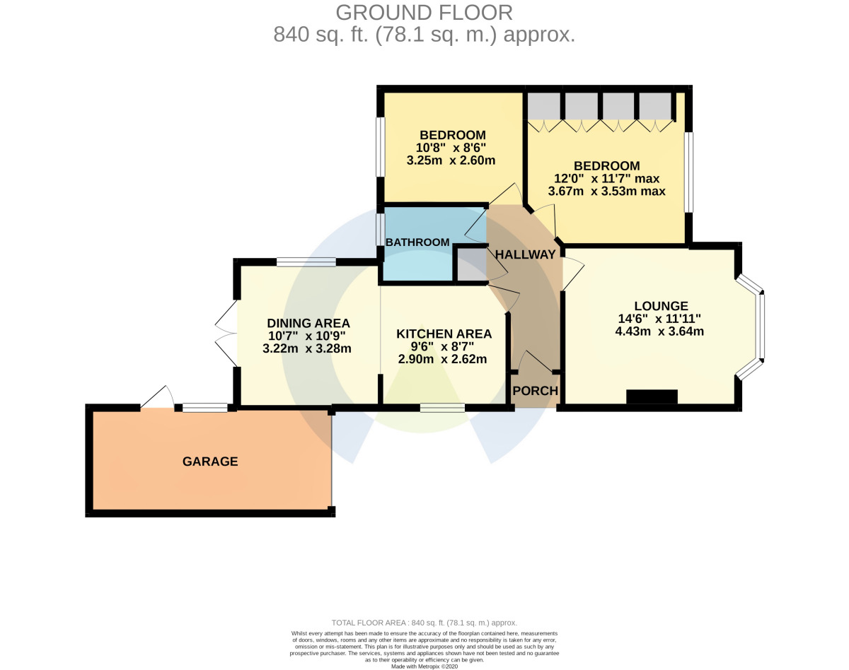 Floorplan of 2 bedroom Semi Detached Bungalow to rent, Southfield Road, Duston, Northampton, NN5