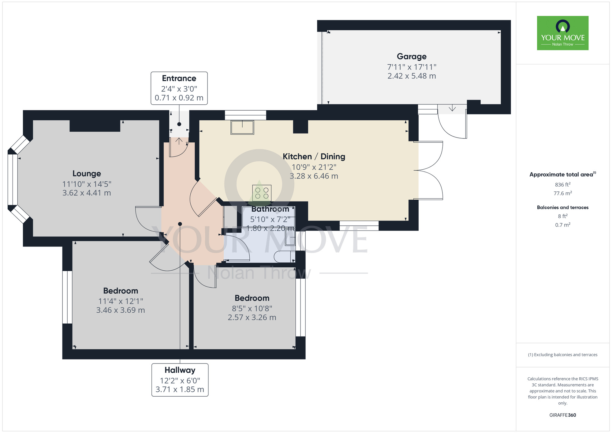 Floorplan of 2 bedroom Semi Detached Bungalow to rent, Southfield Road, Duston, Northampton, NN5