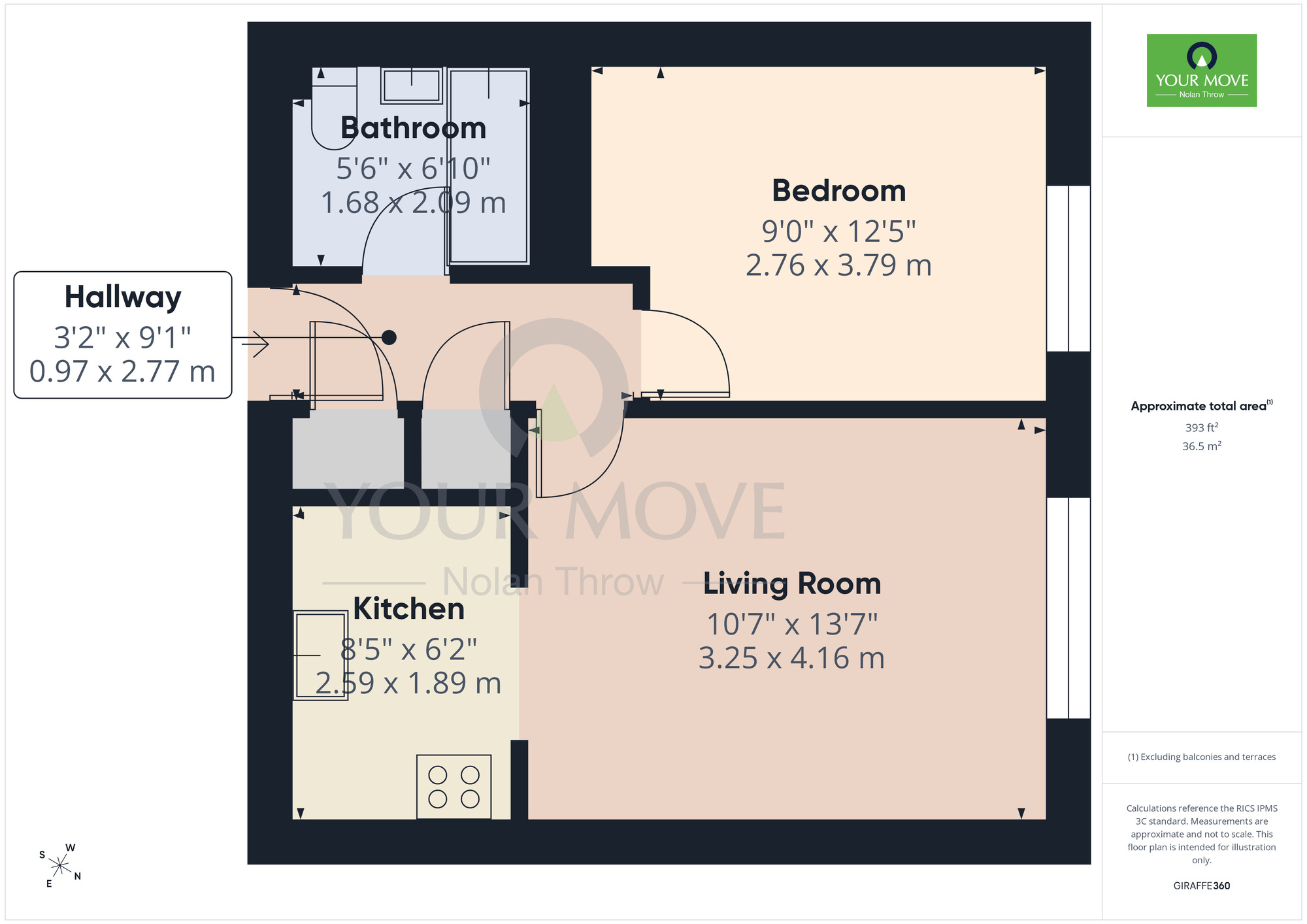 Floorplan of 1 bedroom Flat to rent, Hirondelle Close, Duston, Northampton, NN5