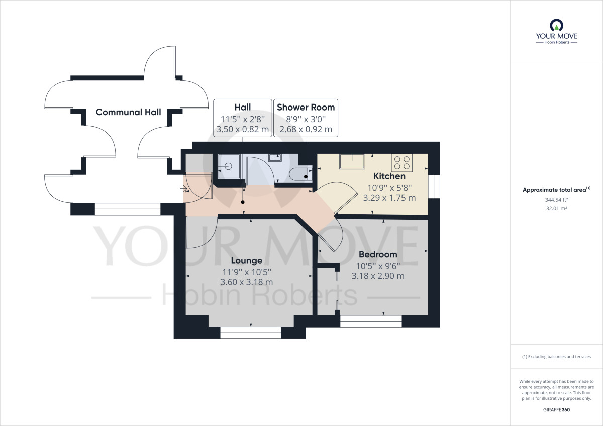 Floorplan of 1 bedroom Flat to rent, Faraday Close, Upton, Northampton, NN5