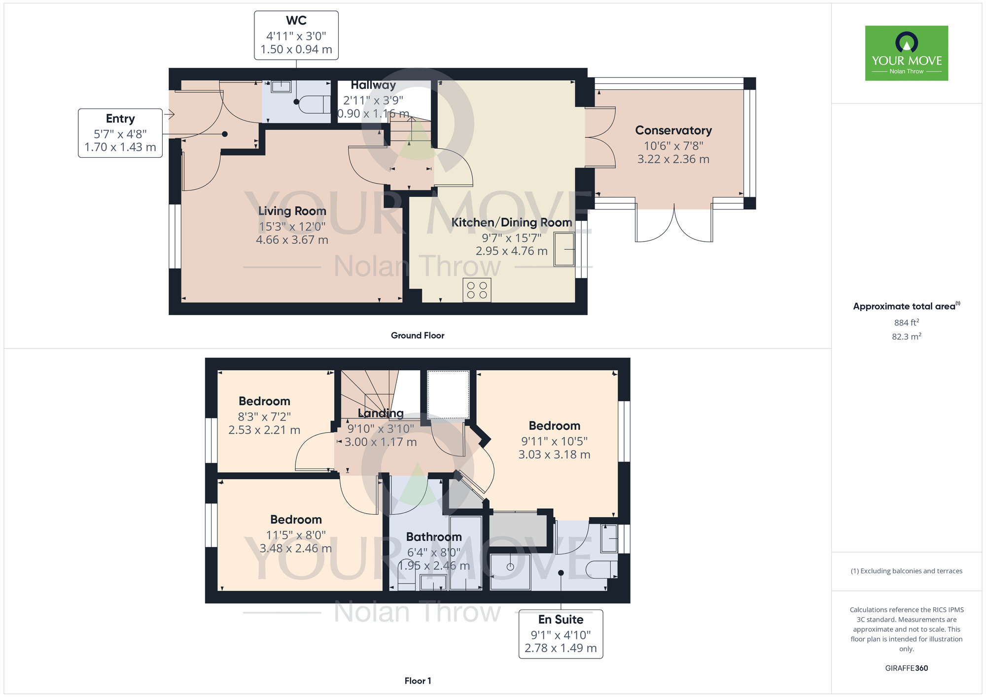 Floorplan of 3 bedroom End Terrace House for sale, Norman Snow Way, Duston, Northamptonshire, NN5
