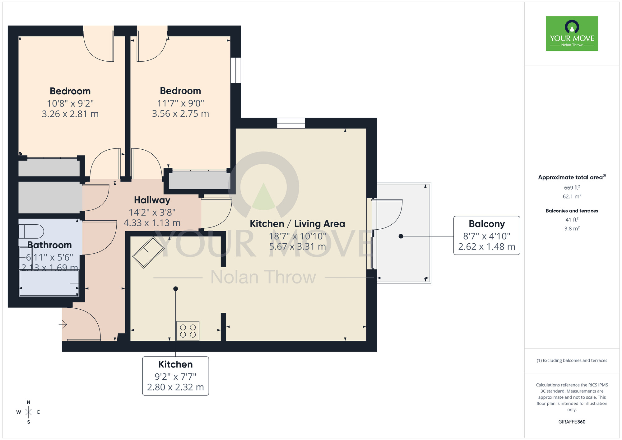 Floorplan of 2 bedroom Flat for sale, First Lane, St James, Northamptonshire, NN5