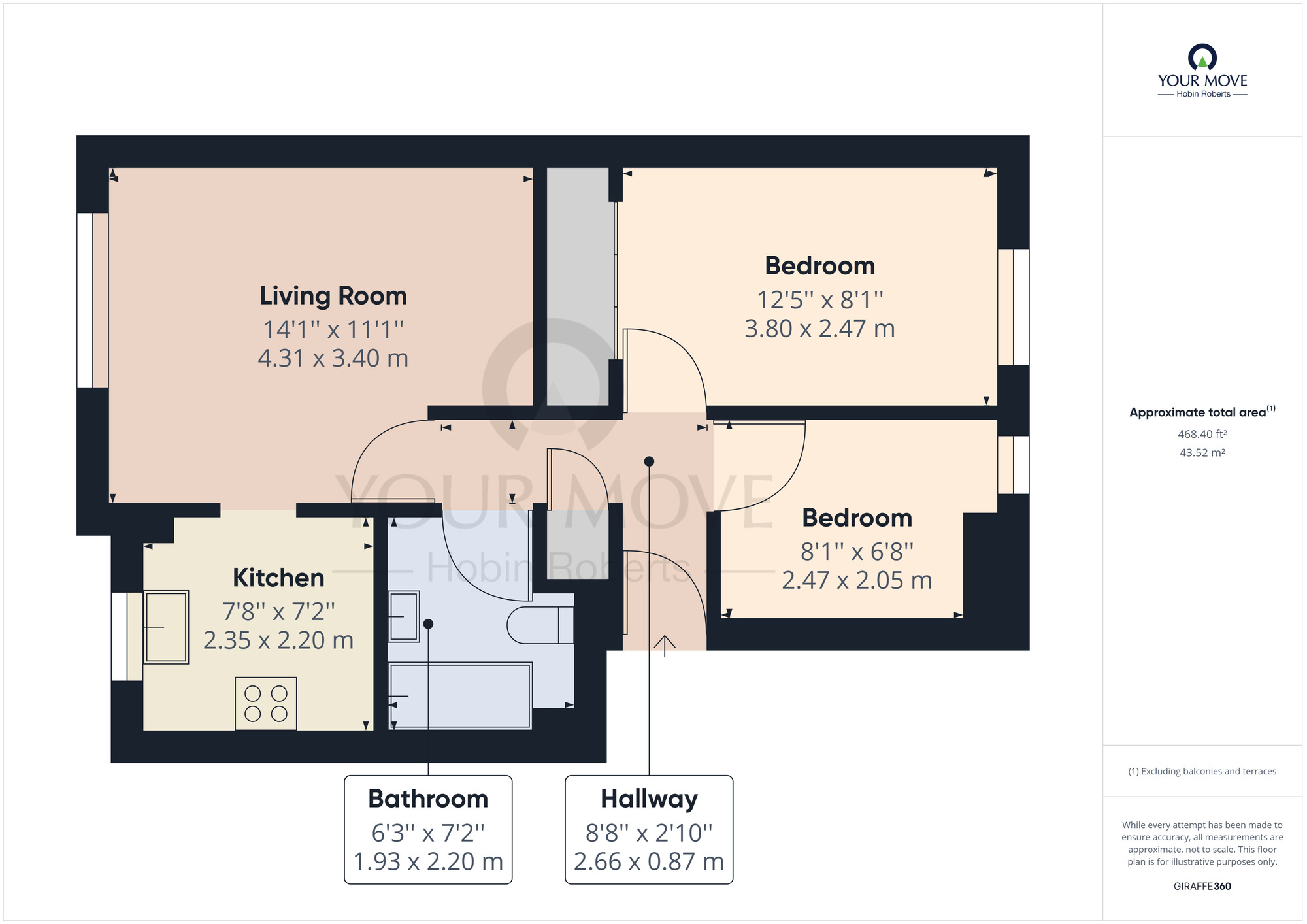 Floorplan of 2 bedroom  Flat to rent, Countess Road, St James, Northampton, NN5