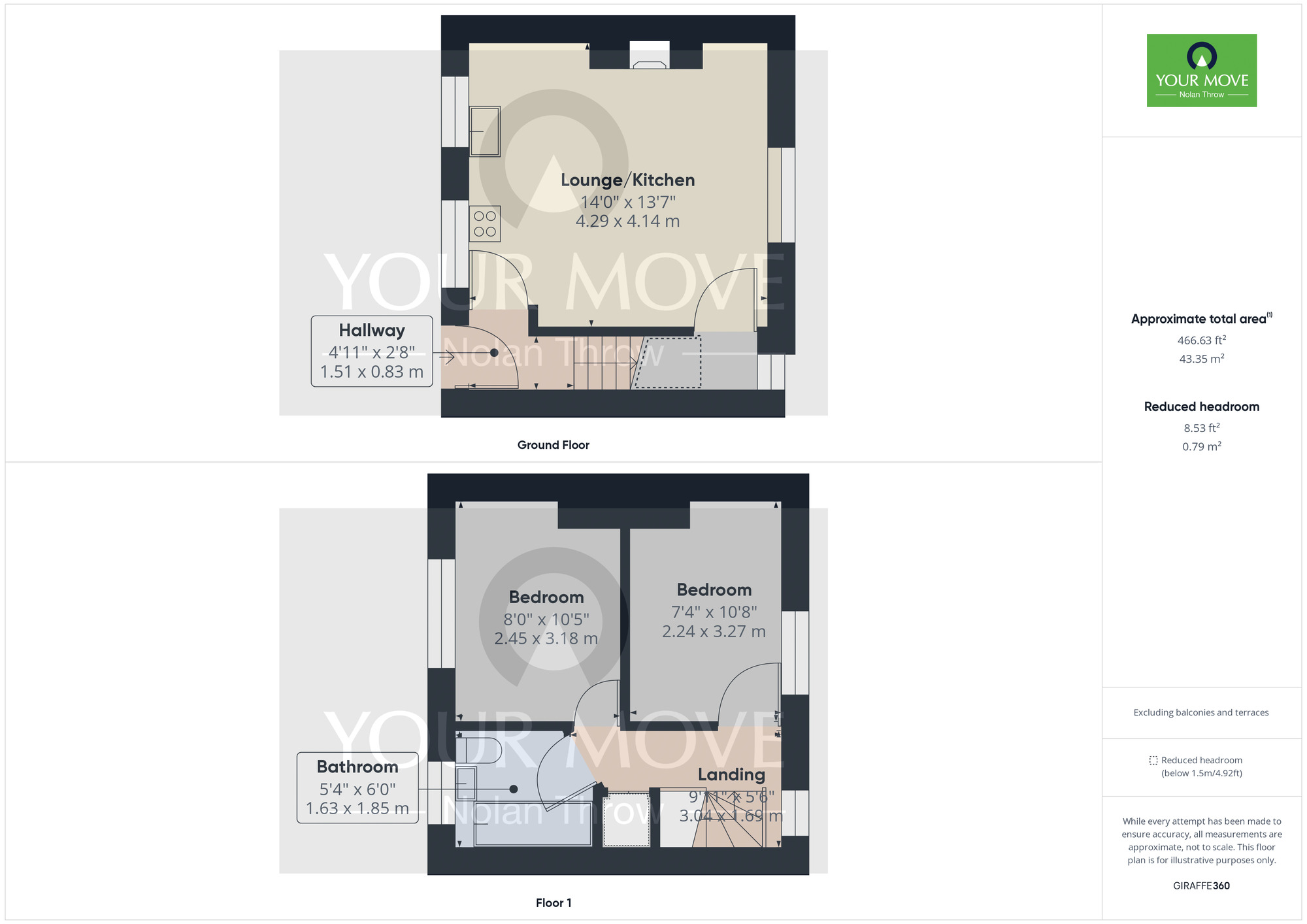 Floorplan of 2 bedroom House to rent, Mill Road, Kislingbury, Northampton, NN7