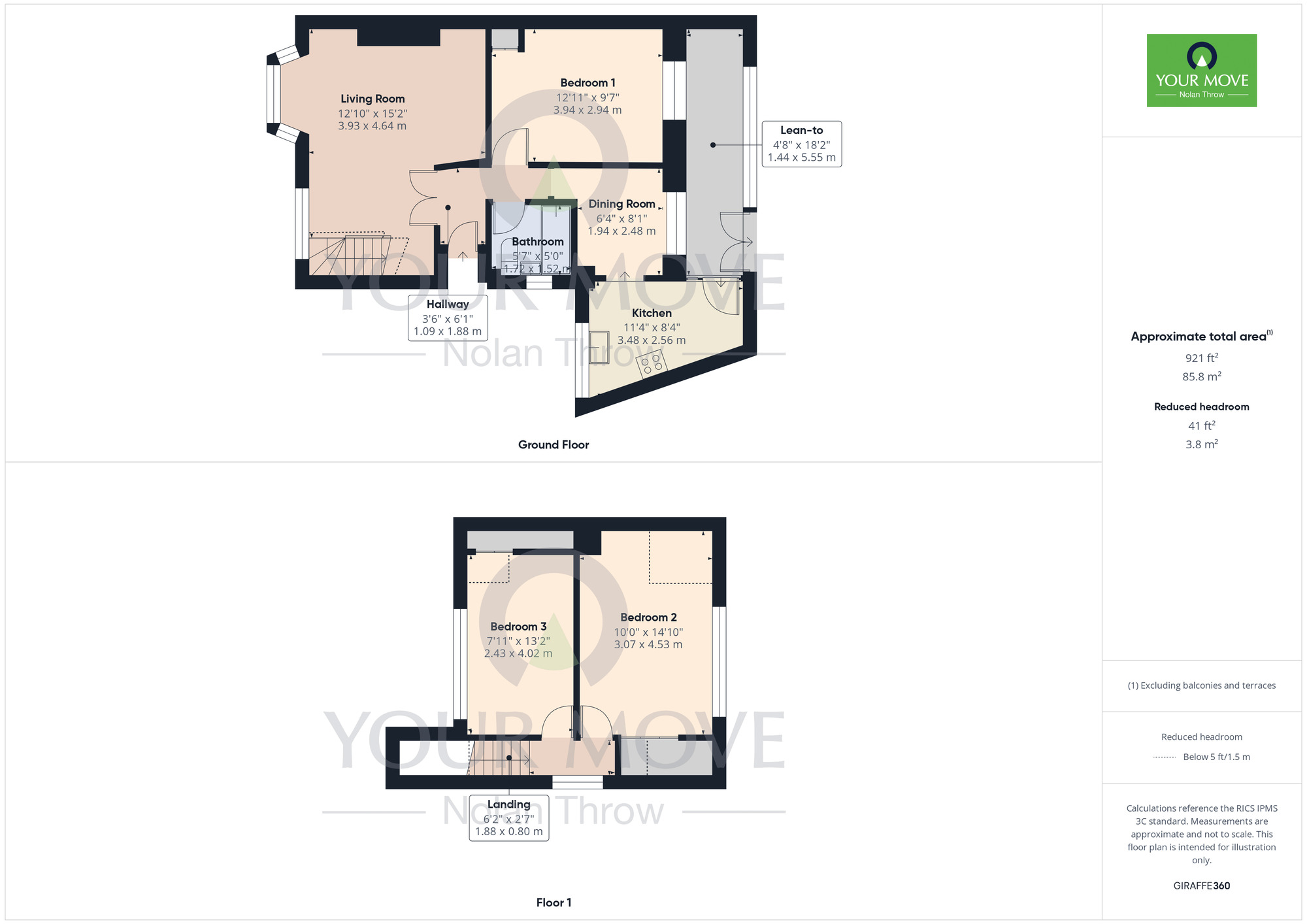 Floorplan of 3 bedroom Semi Detached House to rent, Deancourt Drive, Duston, Northamptonshire, NN5