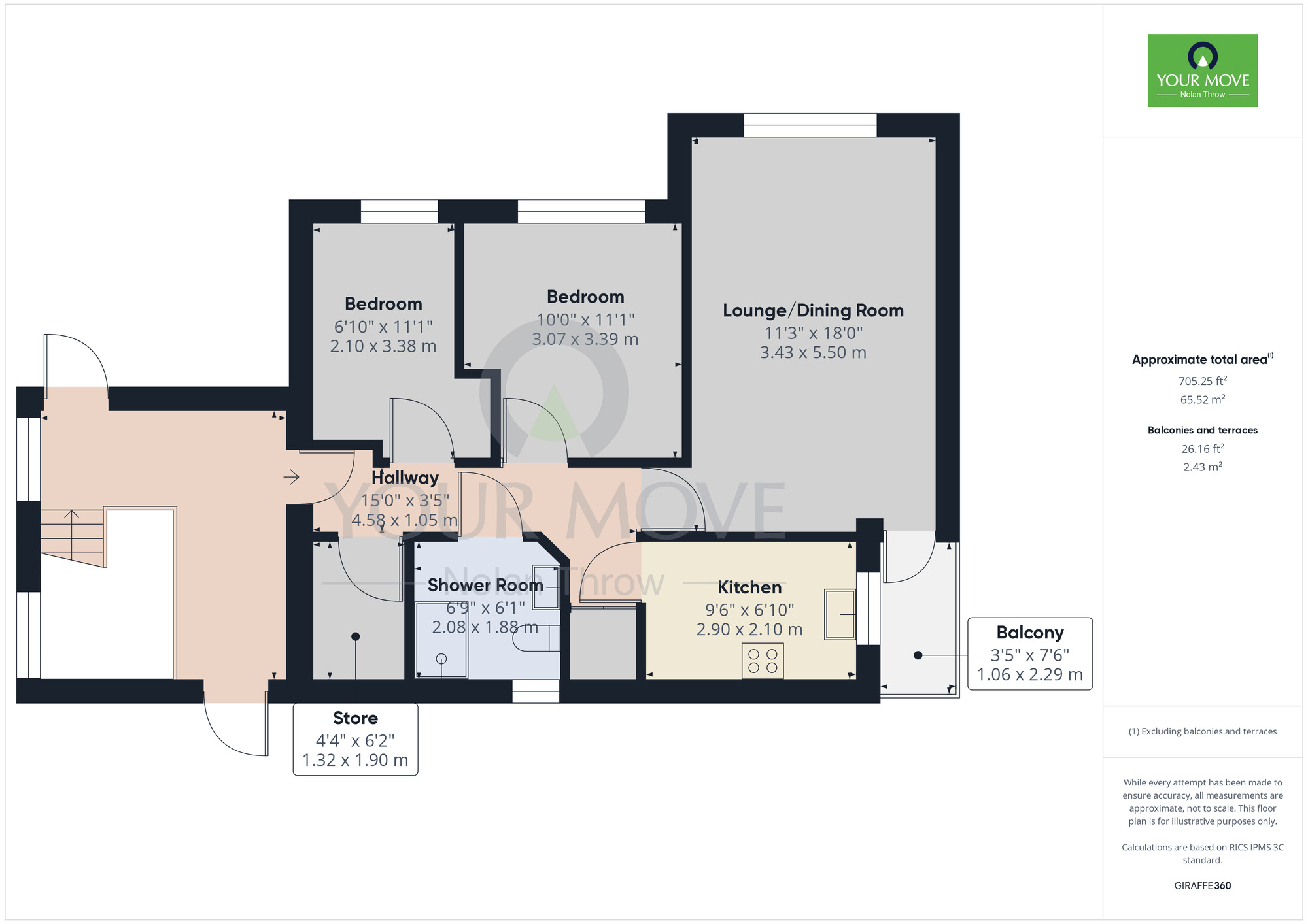 Floorplan of 2 bedroom  Flat for sale, Pond Farm Close, Duston, Northampton, NN5