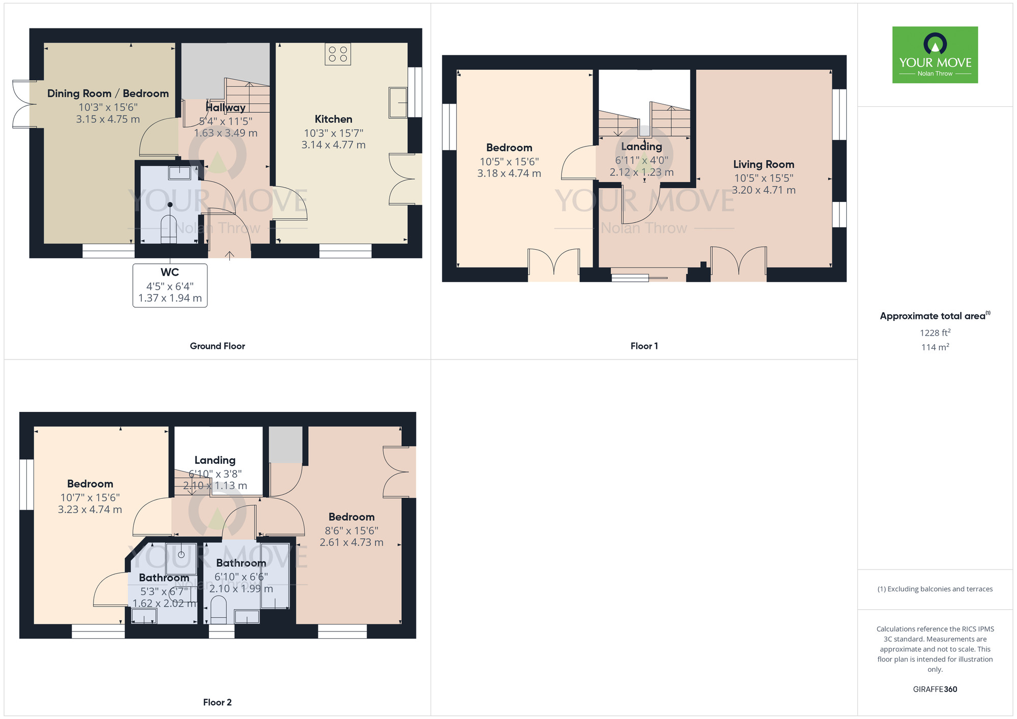 Floorplan of 3 bedroom End Terrace House for sale, Knot Tiers Drive, Upton, Northamptonshire, NN5