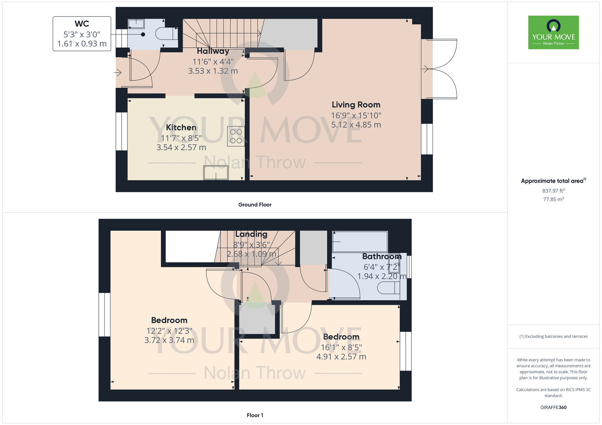Floorplan of 2 bedroom Mid Terrace House for sale, Upton Hall Lane, Upton, Northampton, NN5
