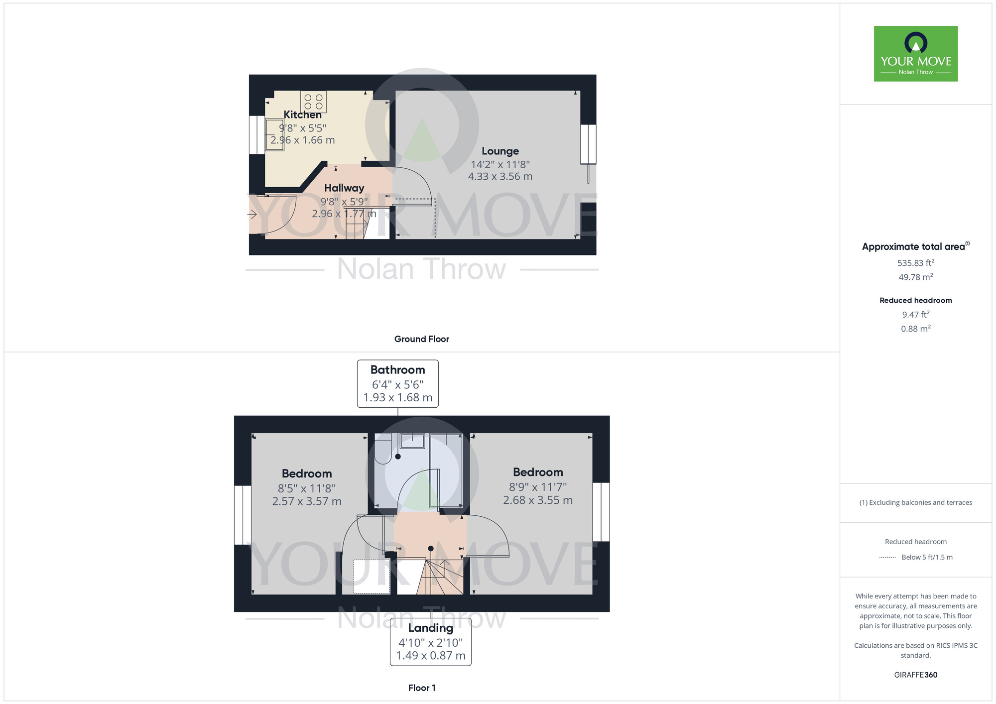 Floorplan of 2 bedroom Mid Terrace House to rent, Chardonnay Close, New Duston, Northamptonshire, NN5