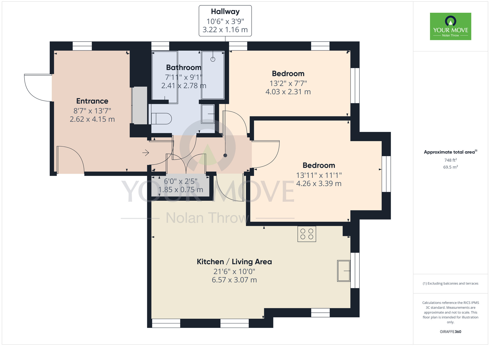 Floorplan of 2 bedroom  Flat to rent, Conquerors Way, Upton, Northamptonshire, NN5