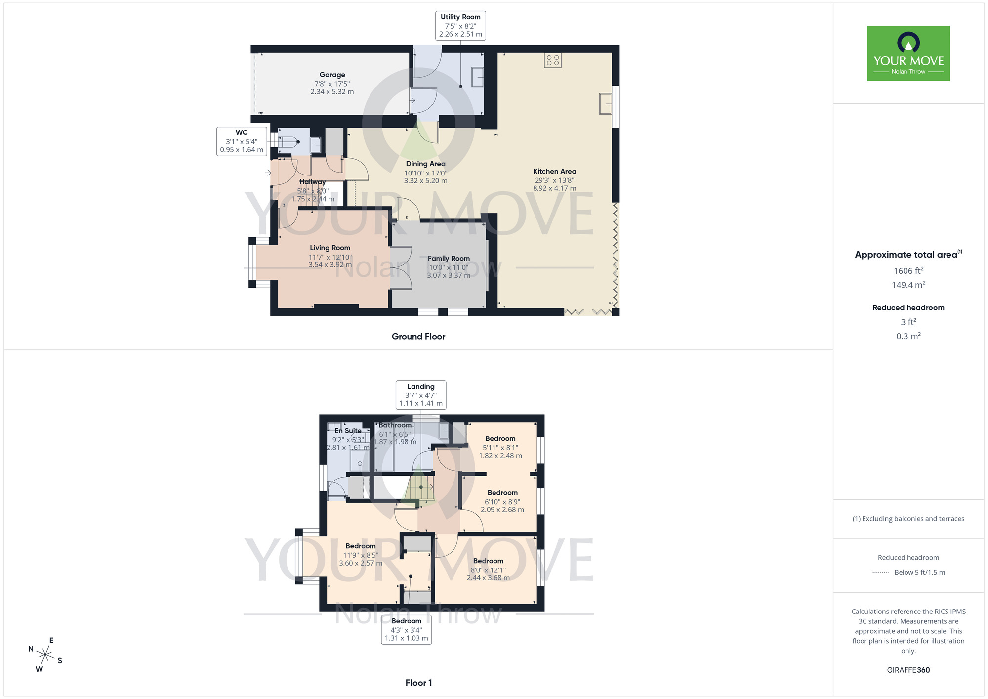 Floorplan of 3 bedroom Detached House for sale, Harefoot Close, Duston, Northamptonshire, NN5