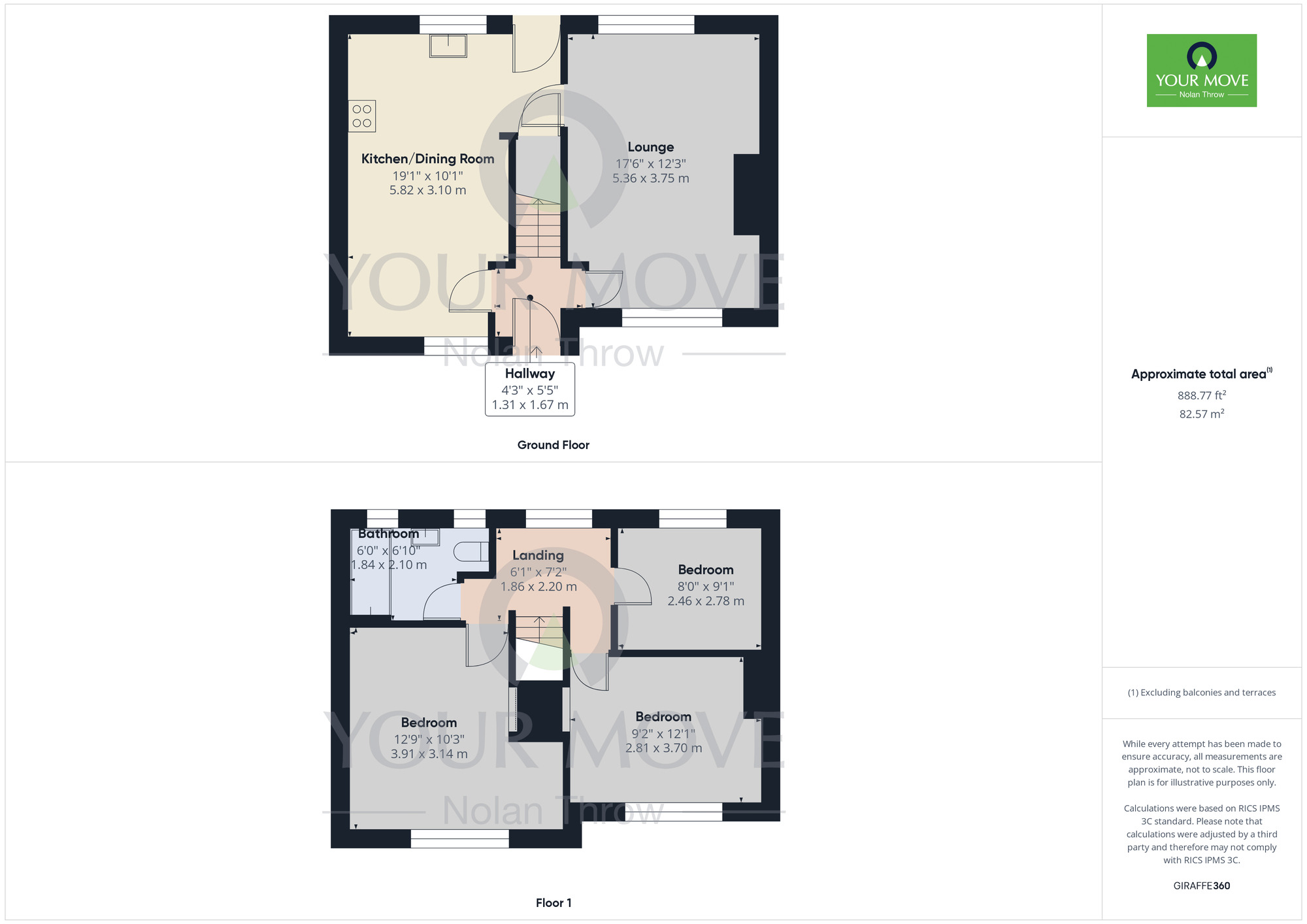 Floorplan of 3 bedroom Semi Detached House for sale, Lewis Road, Dallington, Northamptonshire, NN5