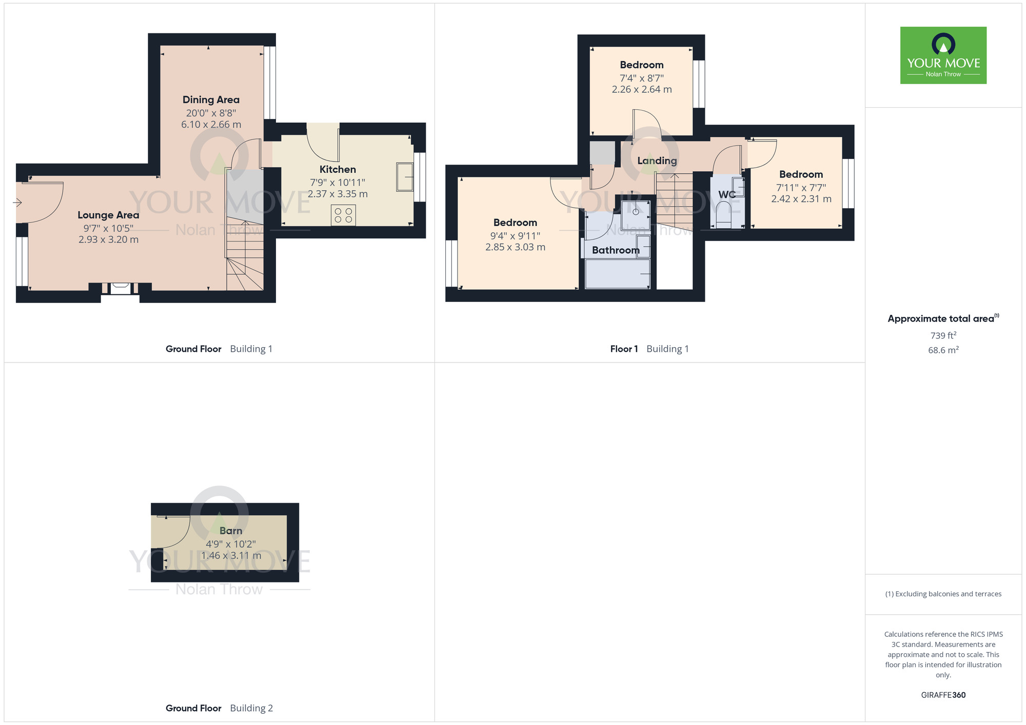 Floorplan of 3 bedroom Mid Terrace House for sale, High Street, Collingtree Village, Northampton, NN4