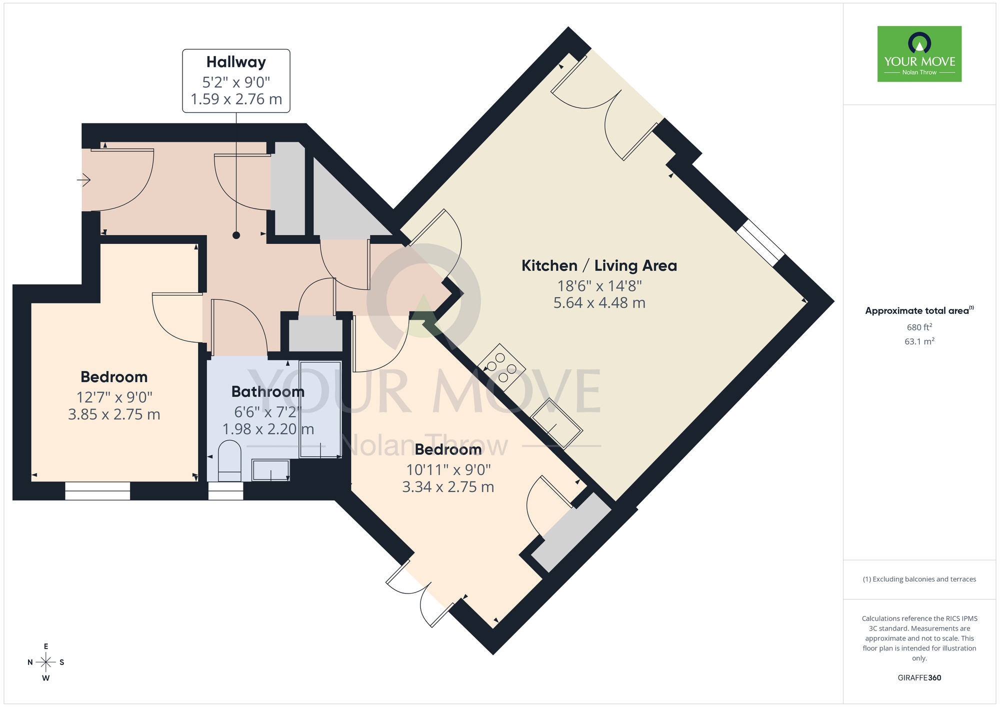 Floorplan of 2 bedroom Flat for sale, Knot Tiers Drive, Upton, Northamptonshire, NN5