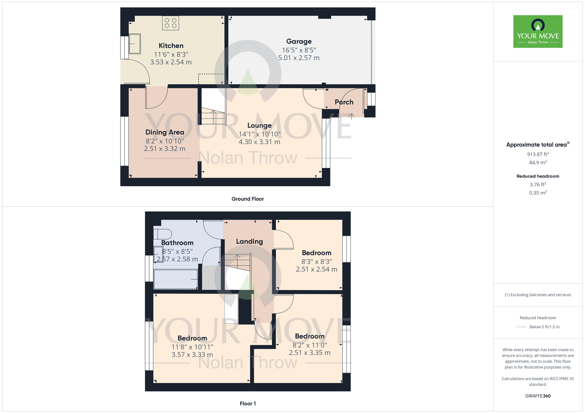 Floorplan of 3 bedroom Detached House for sale, Floribunda Drive, Roselands, Northampton, NN4
