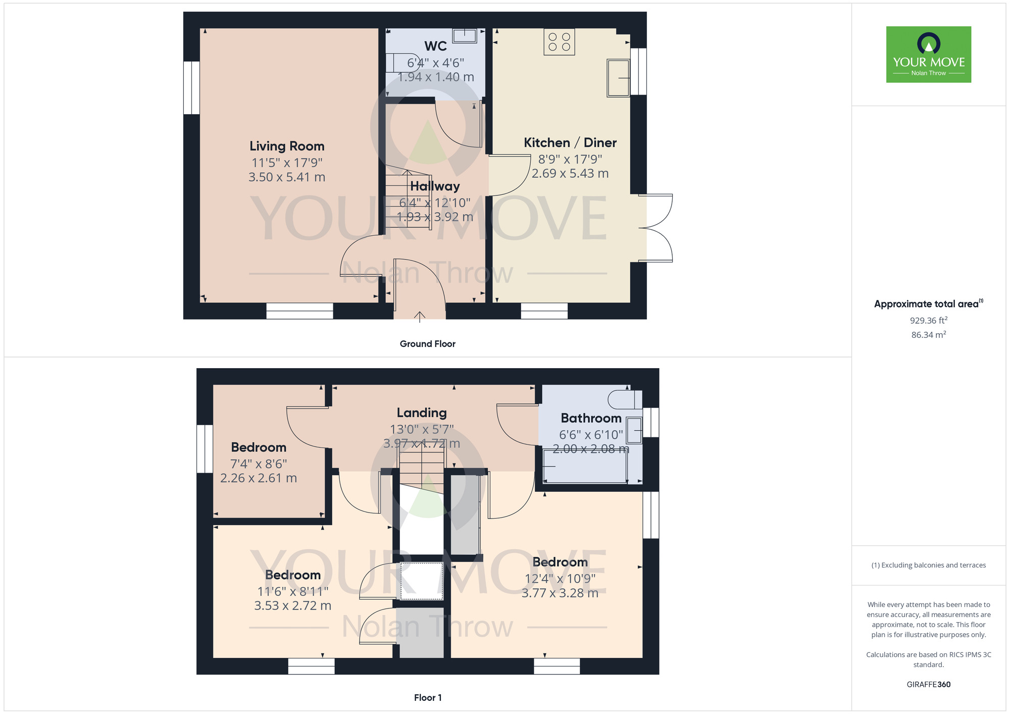 Floorplan of 3 bedroom Detached House for sale, Digby Close, Duston, Northamptonshire, NN5