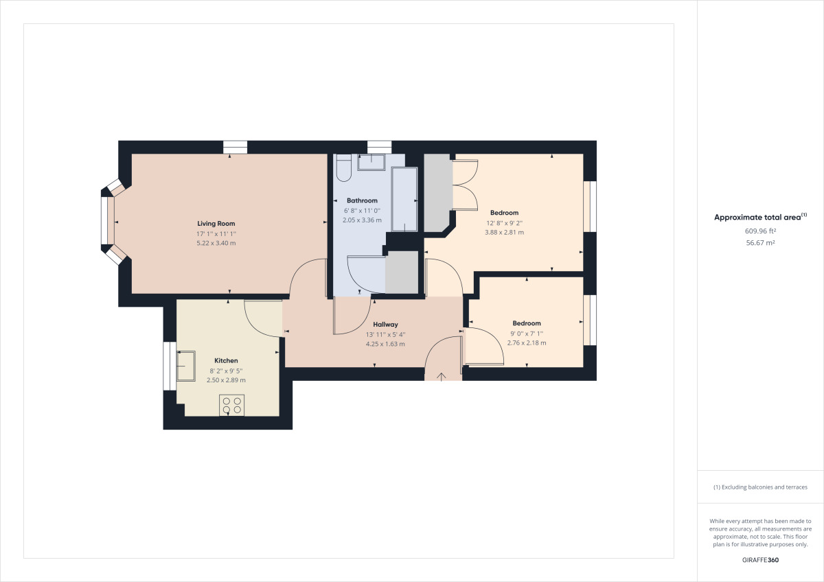 Floorplan of 2 bedroom  Flat for sale, Milburn Drive, St Crispins, Northampton, NN5