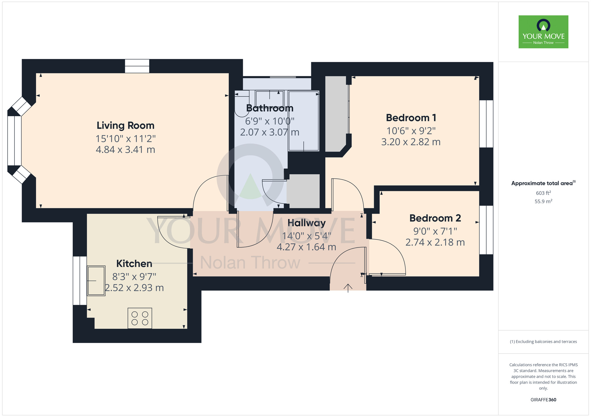 Floorplan of 2 bedroom  Flat for sale, Milburn Drive, St Crispins, Northampton, NN5