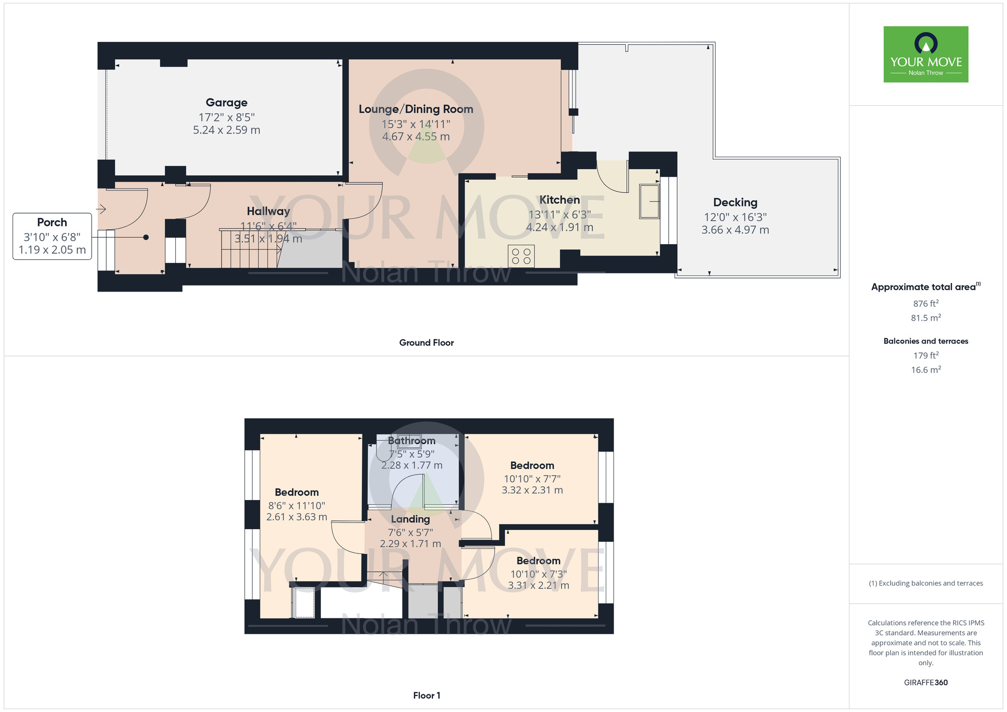 Floorplan of 3 bedroom Mid Terrace House for sale, Brockwood Close, Duston, Northamptonshire, NN5