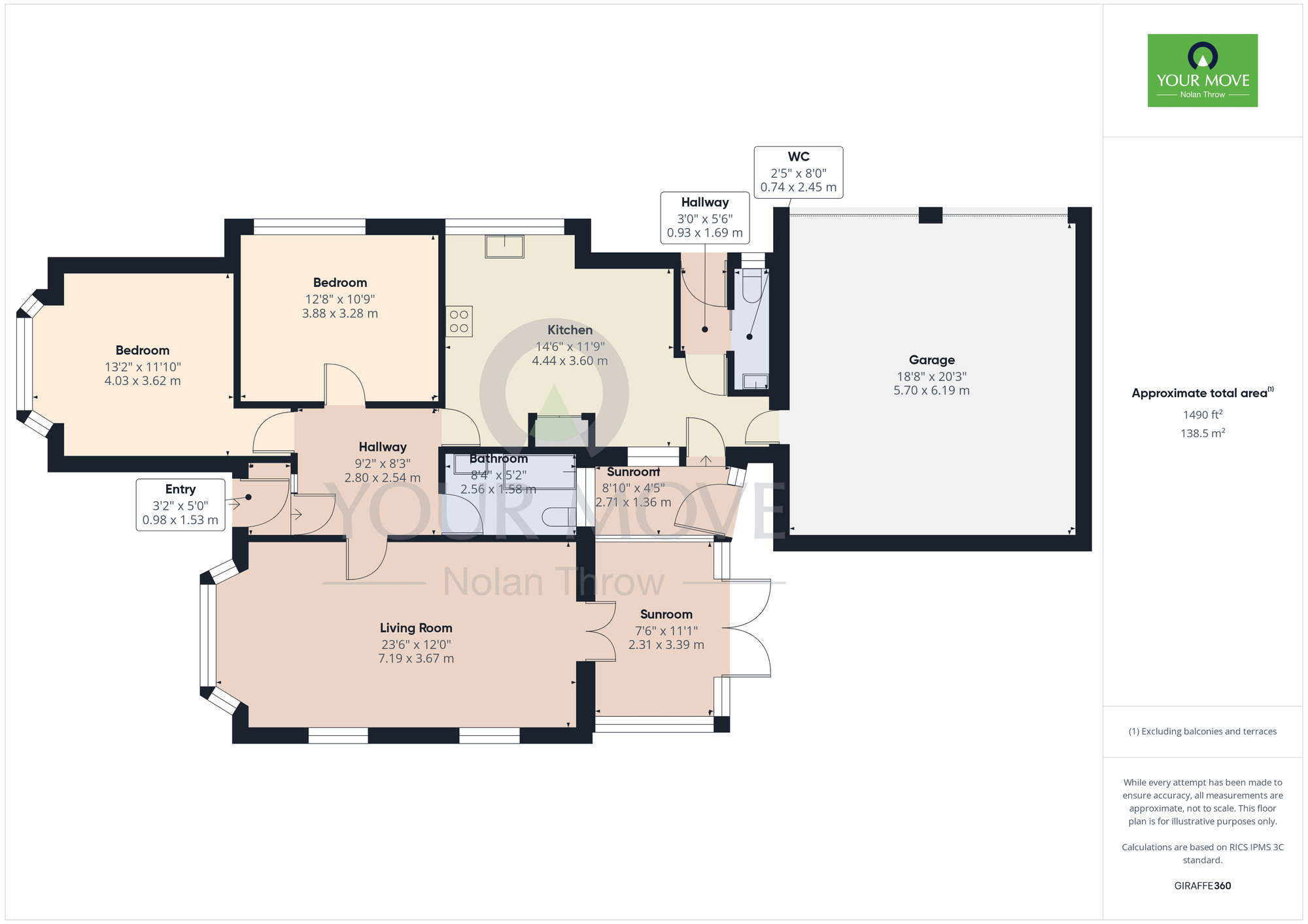 Floorplan of 2 bedroom Detached Bungalow for sale, Cotswold Avenue, Duston, Northamptonshire, NN5