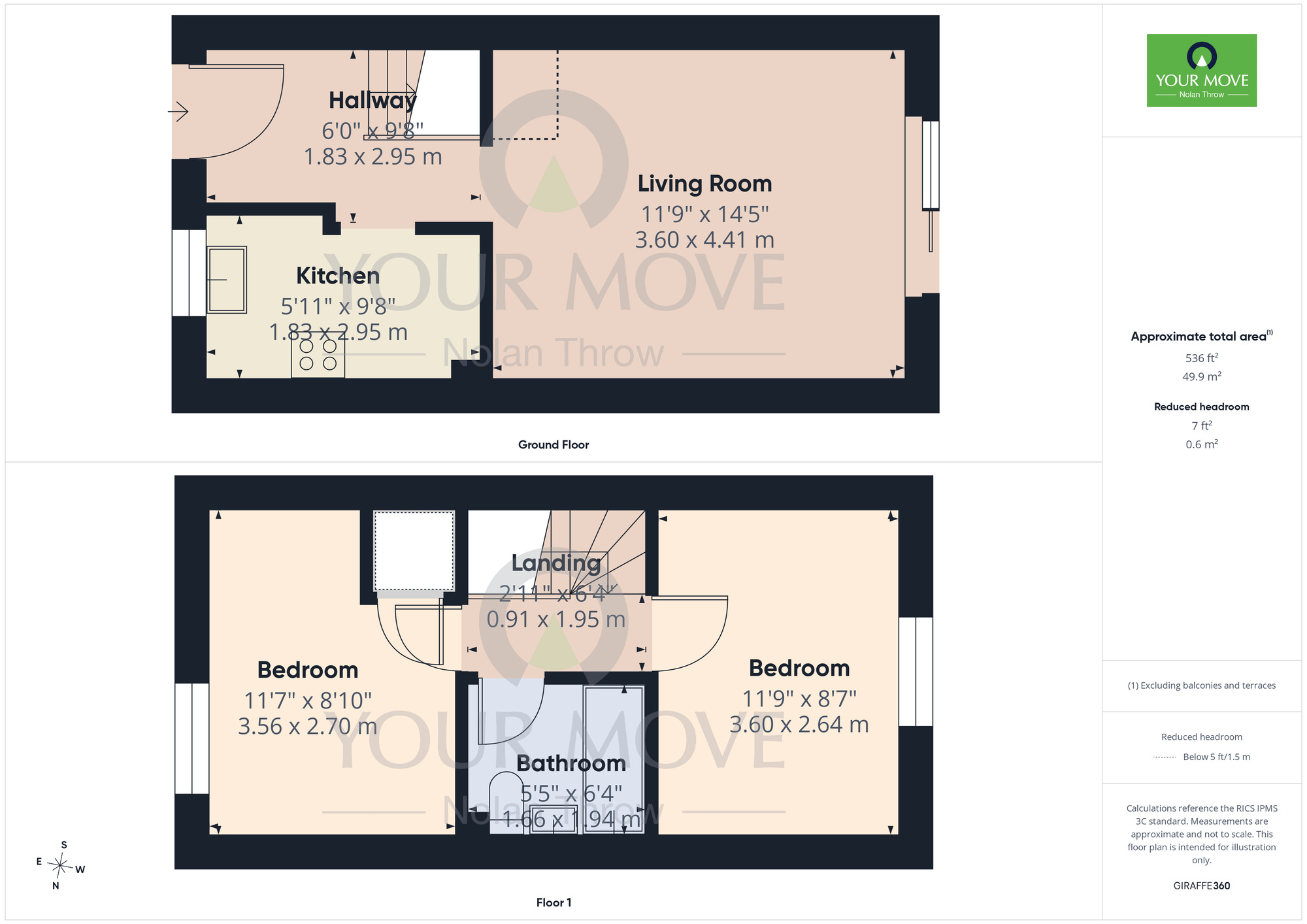 Floorplan of 2 bedroom Mid Terrace House for sale, Limoges Court, Duston, Northamptonshire, NN5