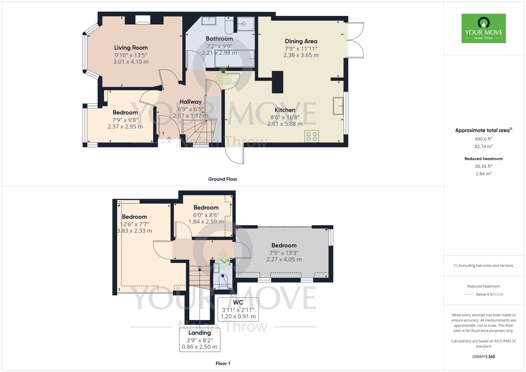 Floorplan of 4 bedroom Semi Detached House for sale, Malcolm Drive, Duston, Northampton, Northamptonshire, NN5