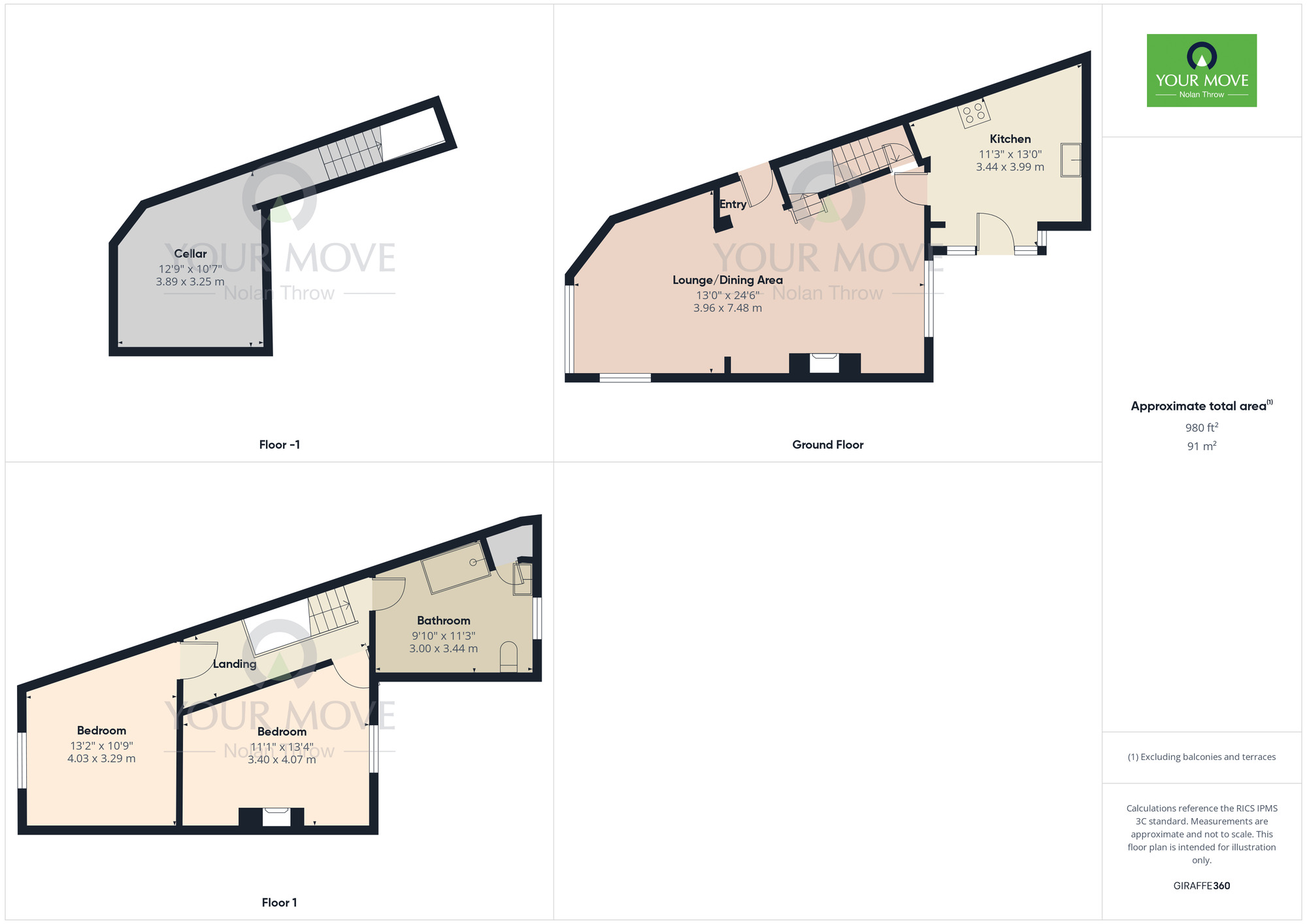 Floorplan of 2 bedroom End Terrace House for sale, Leslie Road, Semilong, Northampton, NN2