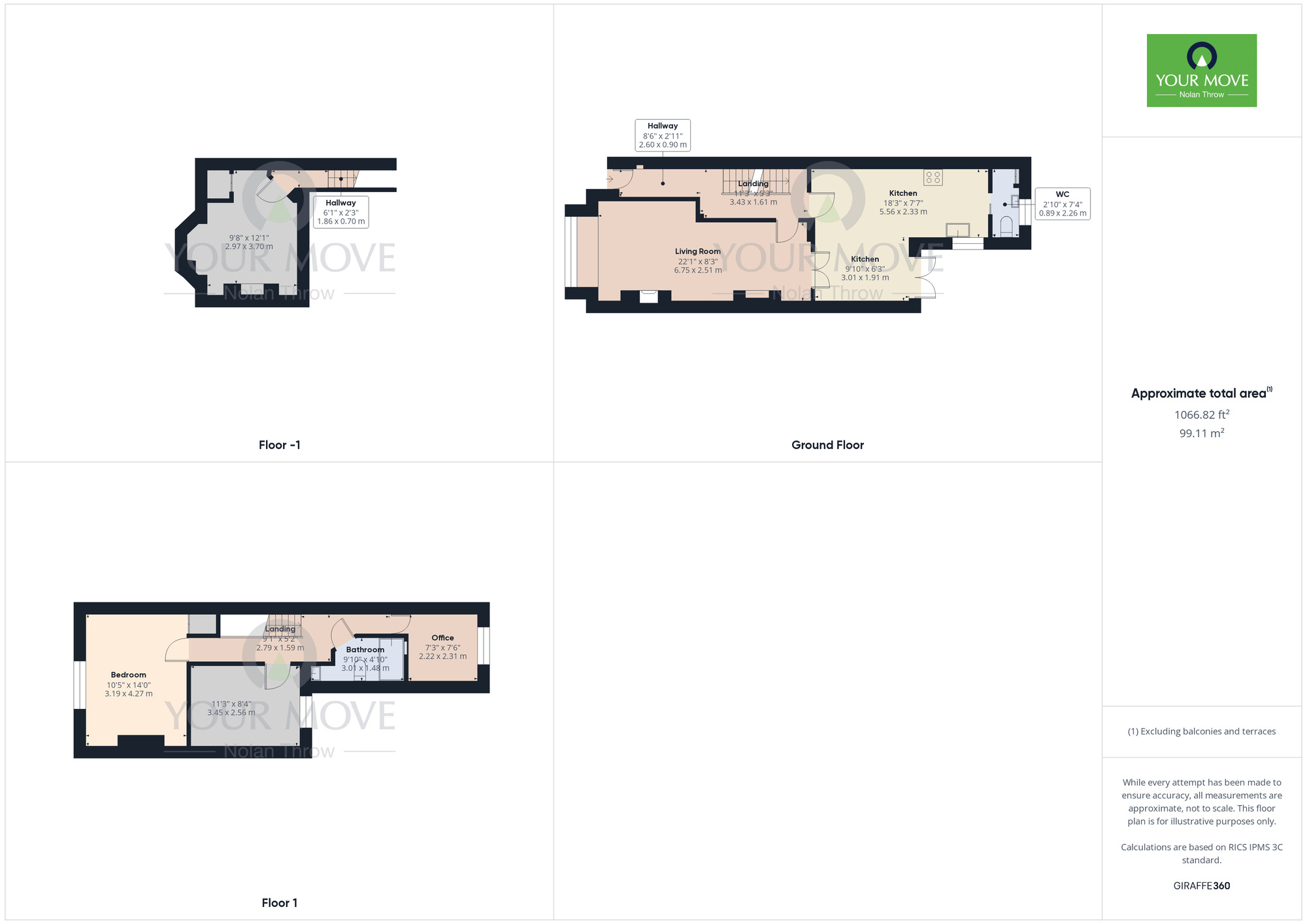 Floorplan of 3 bedroom End Terrace House for sale, Wycliffe Road, Abington, Northampton, Northamptonshire, NN1