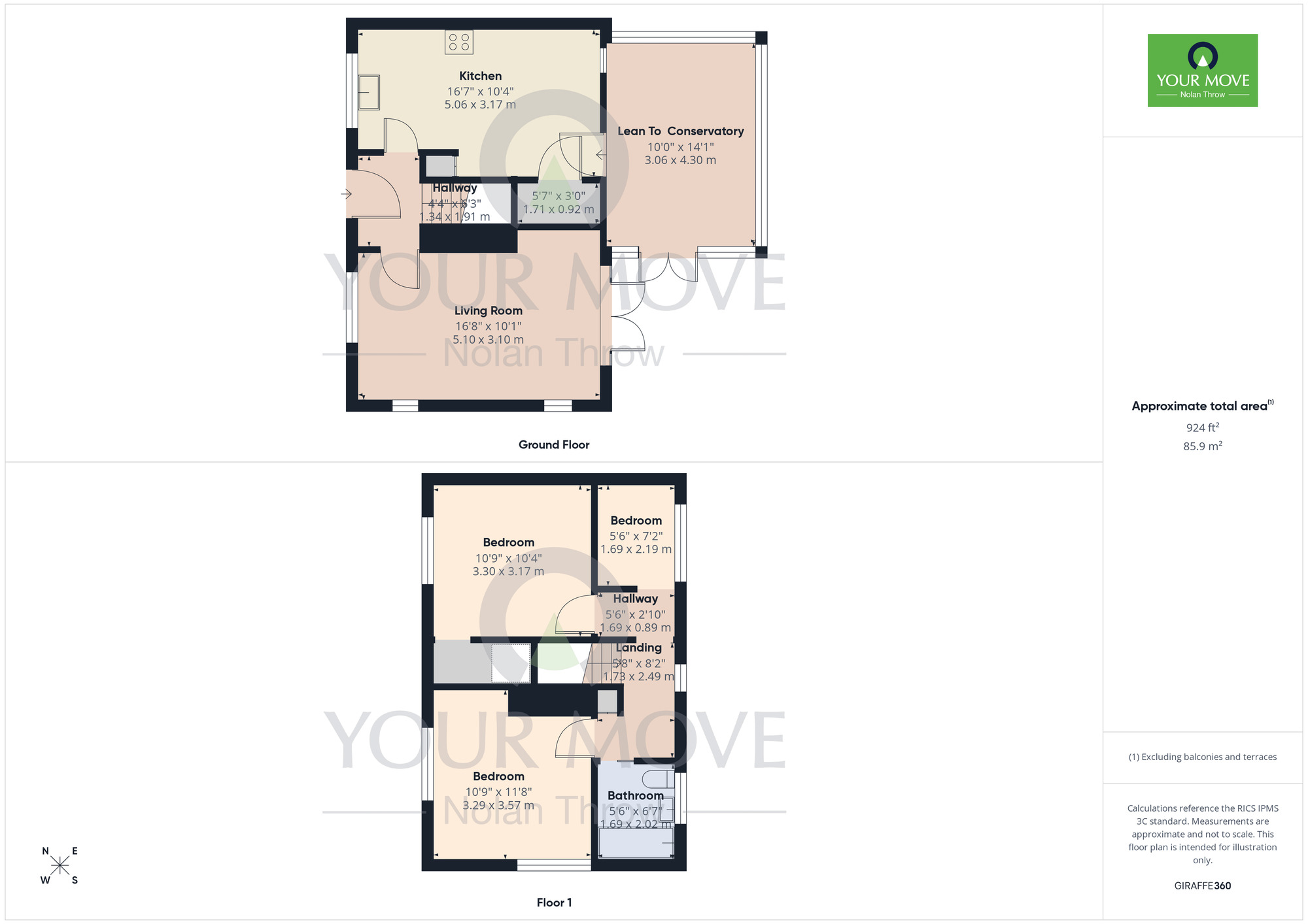 Floorplan of 3 bedroom End Terrace House for sale, Woodside Green, Kings Heath, Northamptonshire, NN5