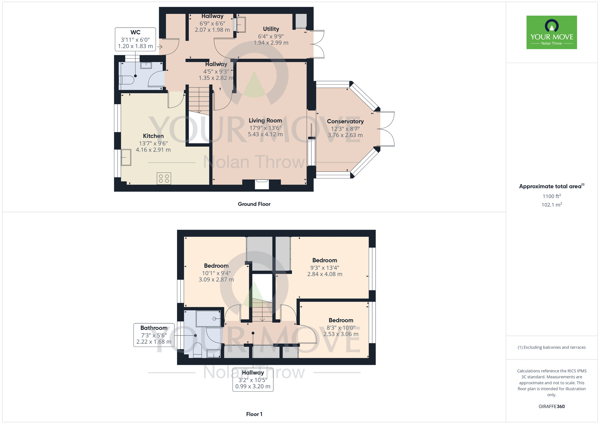Floorplan of 3 bedroom Detached House for sale, Peace Hill, Bugbrooke, Northamptonshire, NN7