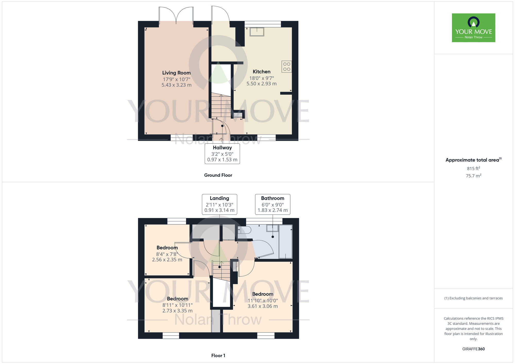 Floorplan of 3 bedroom Mid Terrace House for sale, Wenlock Way, Northampton, Northamptonshire, NN5