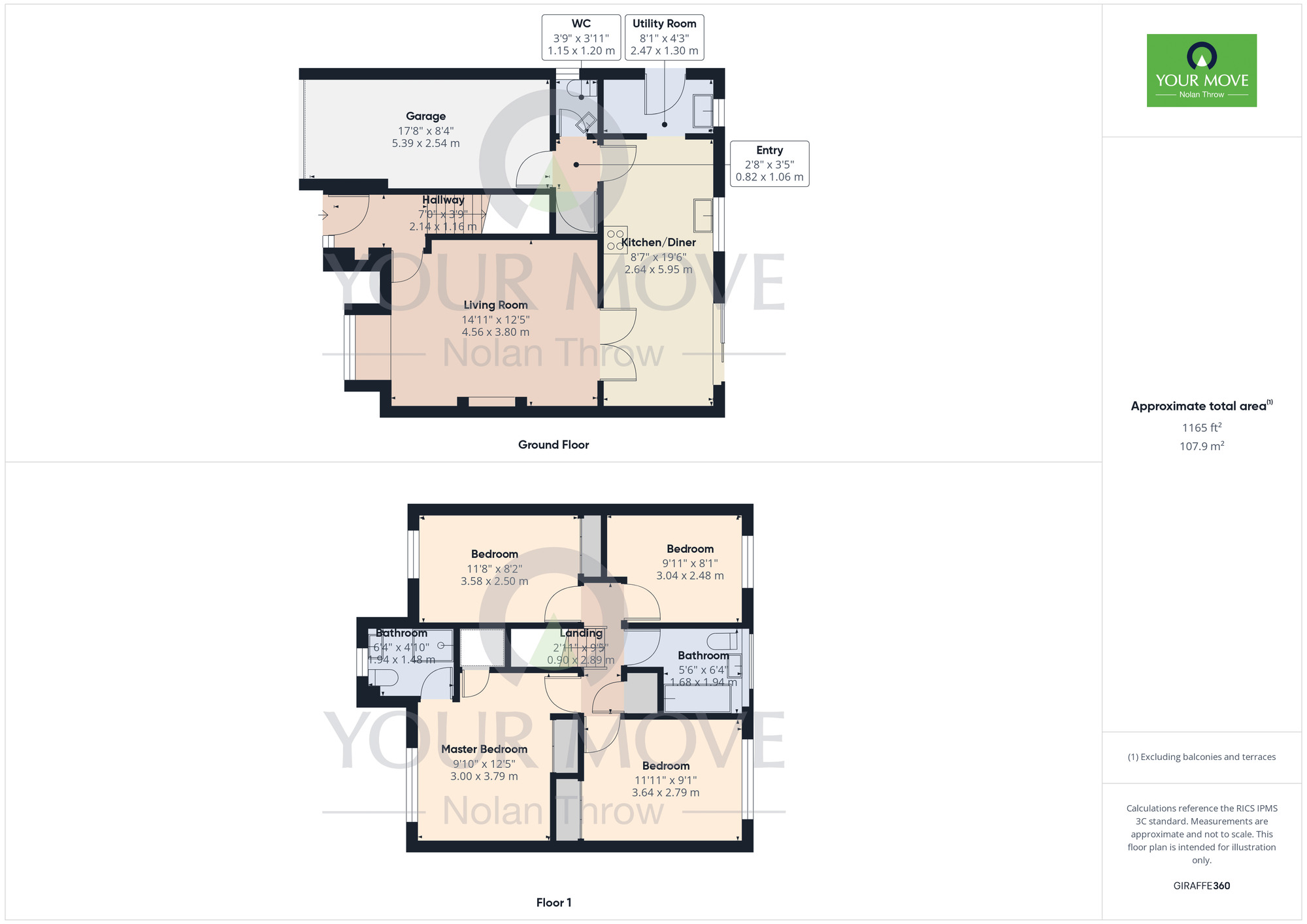 Floorplan of 4 bedroom Detached House to rent, Sir John Pascoe Way, Duston, Northamptonshire, NN5