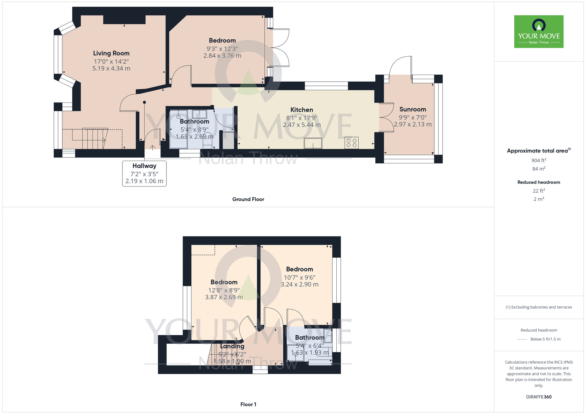 Floorplan of 3 bedroom Semi Detached Bungalow for sale, Franklin Crescent, Duston, Northamptonshire, NN5