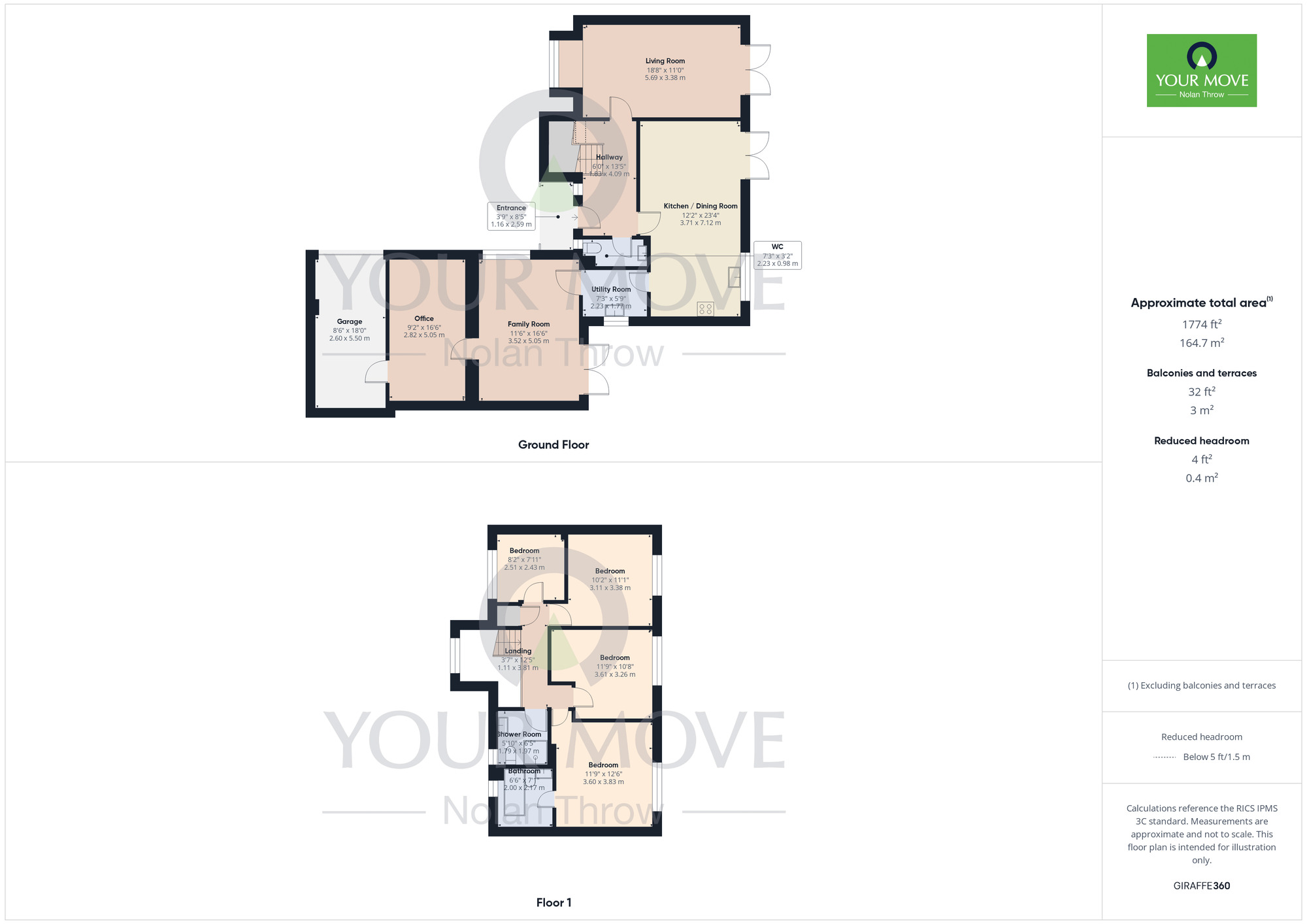 Floorplan of 4 bedroom Detached House for sale, Vincent Close, Duston, Northamptonshire, NN5