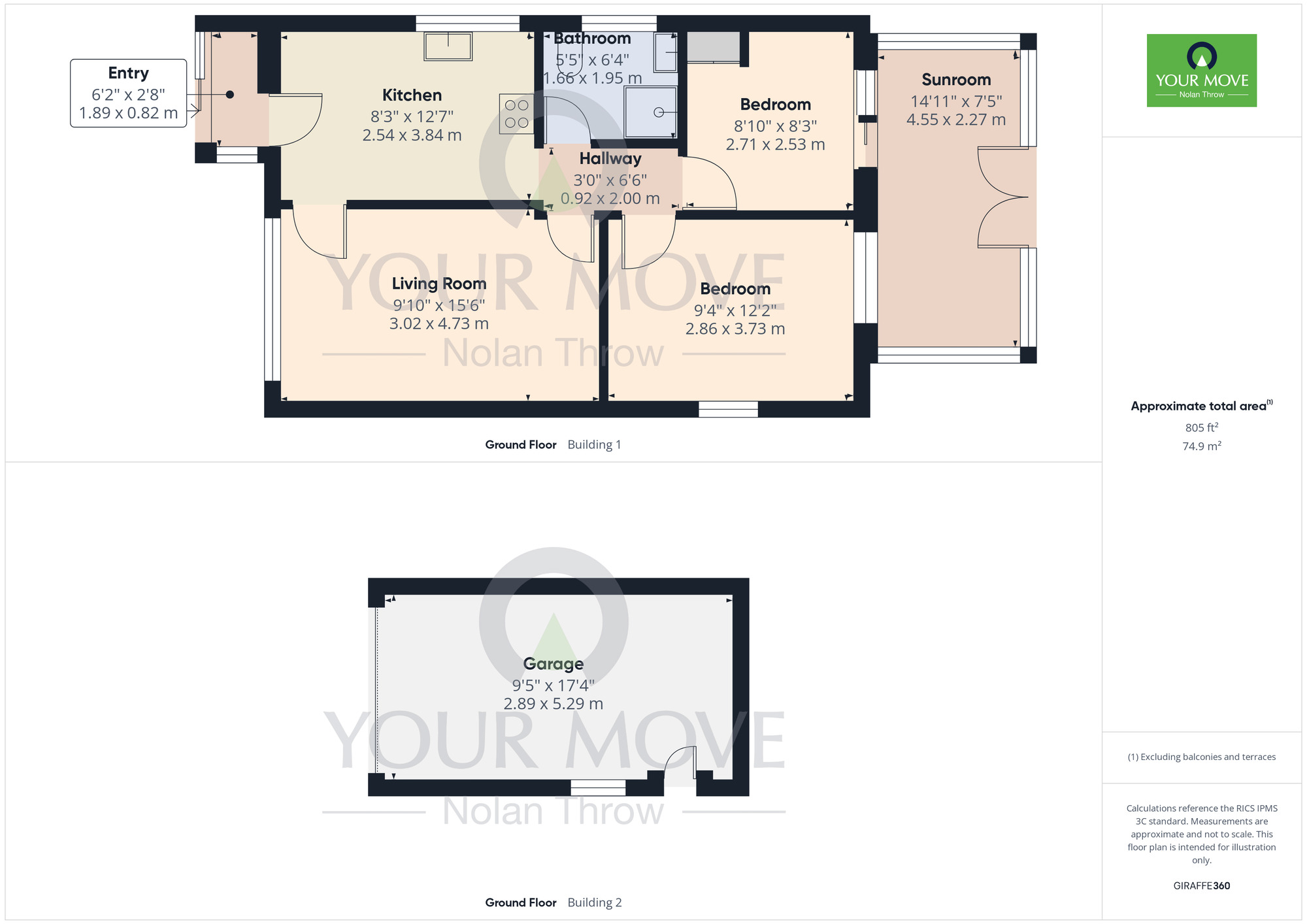 Floorplan of 2 bedroom Detached Bungalow for sale, Brockwood Close, Duston, Northamptonshire, NN5