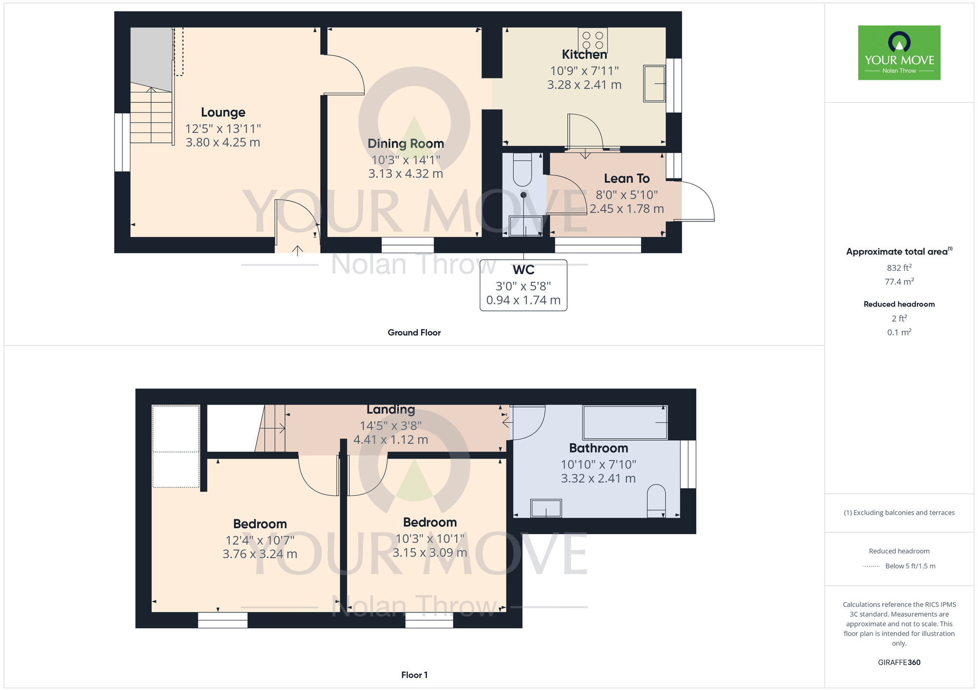 Floorplan of 2 bedroom End Terrace House to rent, Wimbledon Street, St James, Northamptonshire, NN5