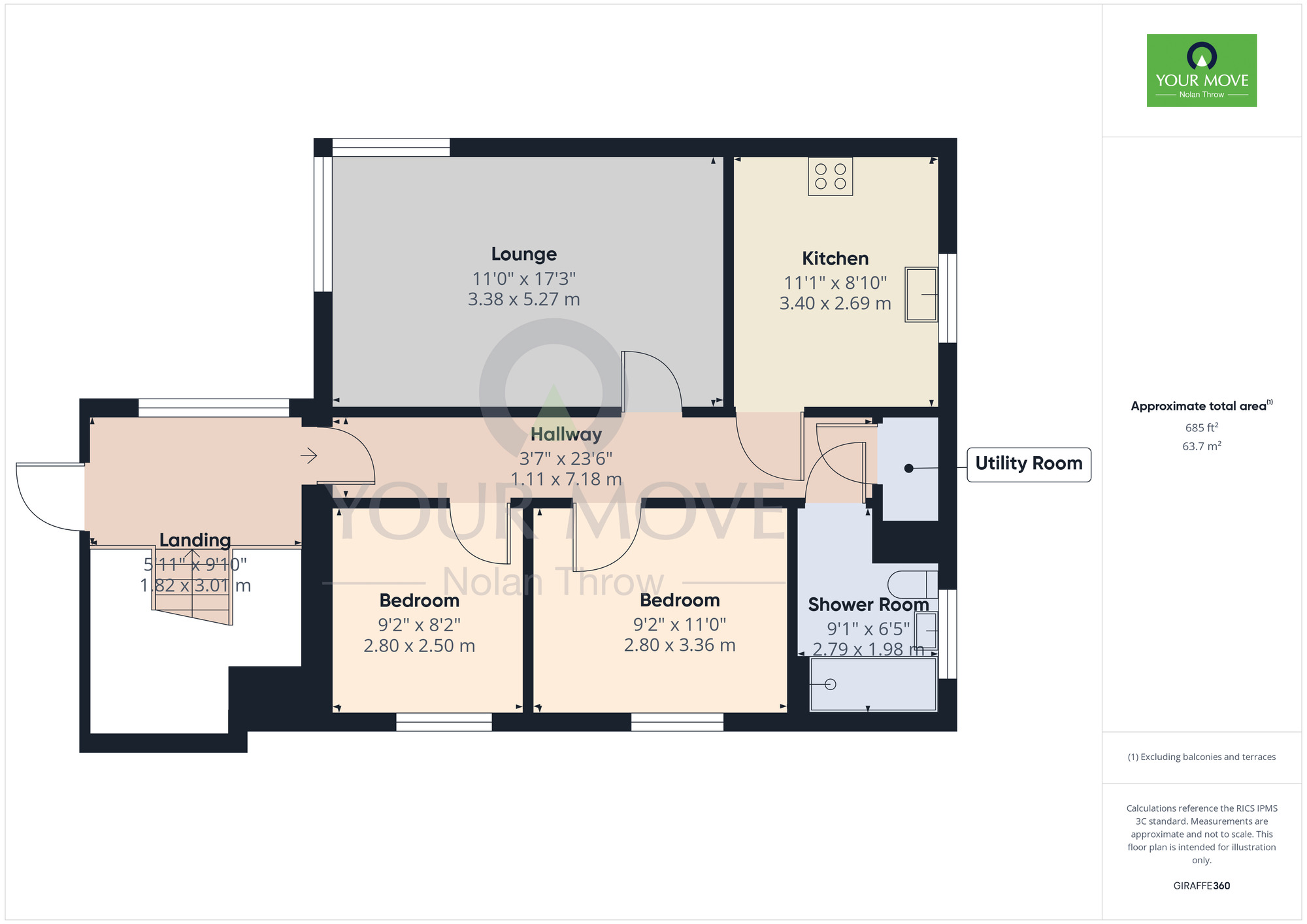 Floorplan of 2 bedroom  Flat for sale, Pond Farm Close, Duston, Northamptonshire, NN5