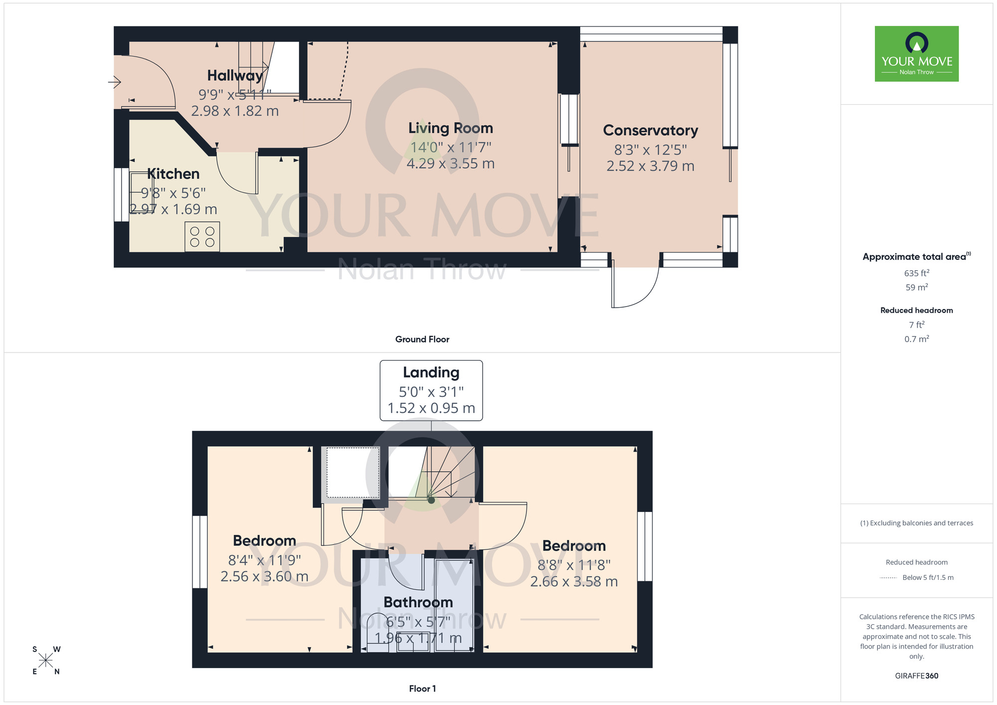 Floorplan of 2 bedroom Semi Detached House for sale, Rochelle Way, Duston, Northamptonshire, NN5