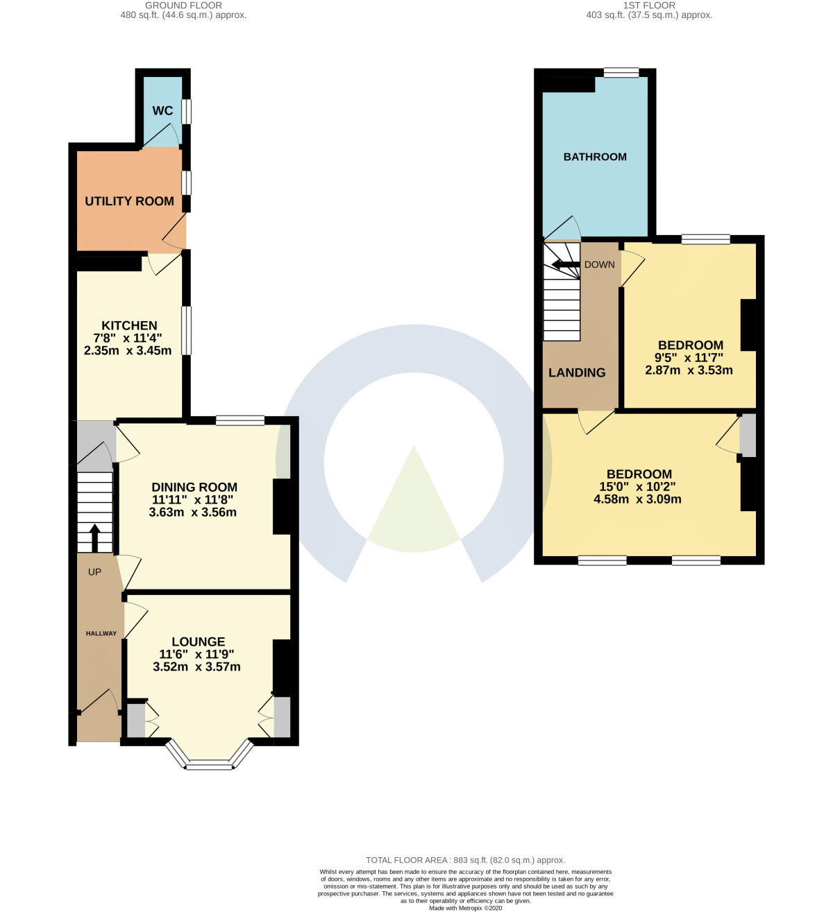 Floorplan of 2 bedroom Mid Terrace House for sale, Althorp Road, St James, Northamptonshire, NN5