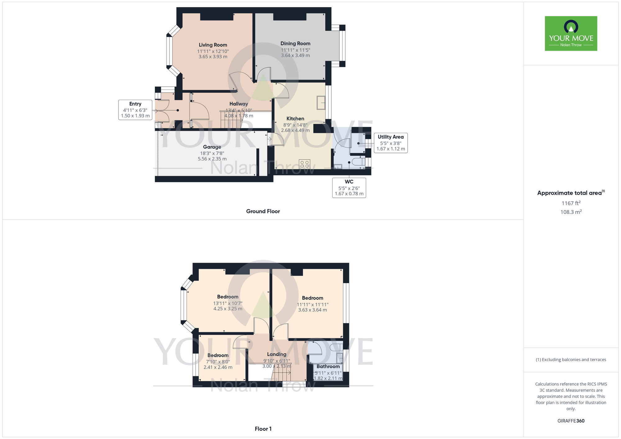 Floorplan of 3 bedroom Semi Detached House for sale, Park Lane, Duston, Northamptonshire, NN5