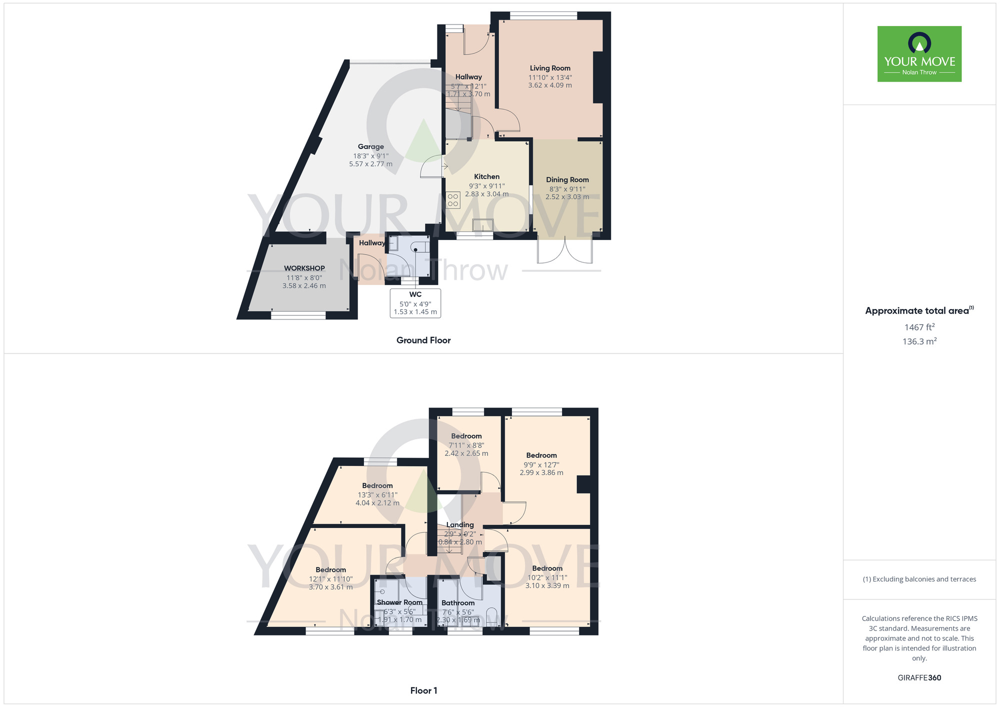 Floorplan of 5 bedroom Semi Detached House for sale, Grange Avenue, Duston, Northamptonshire, NN5