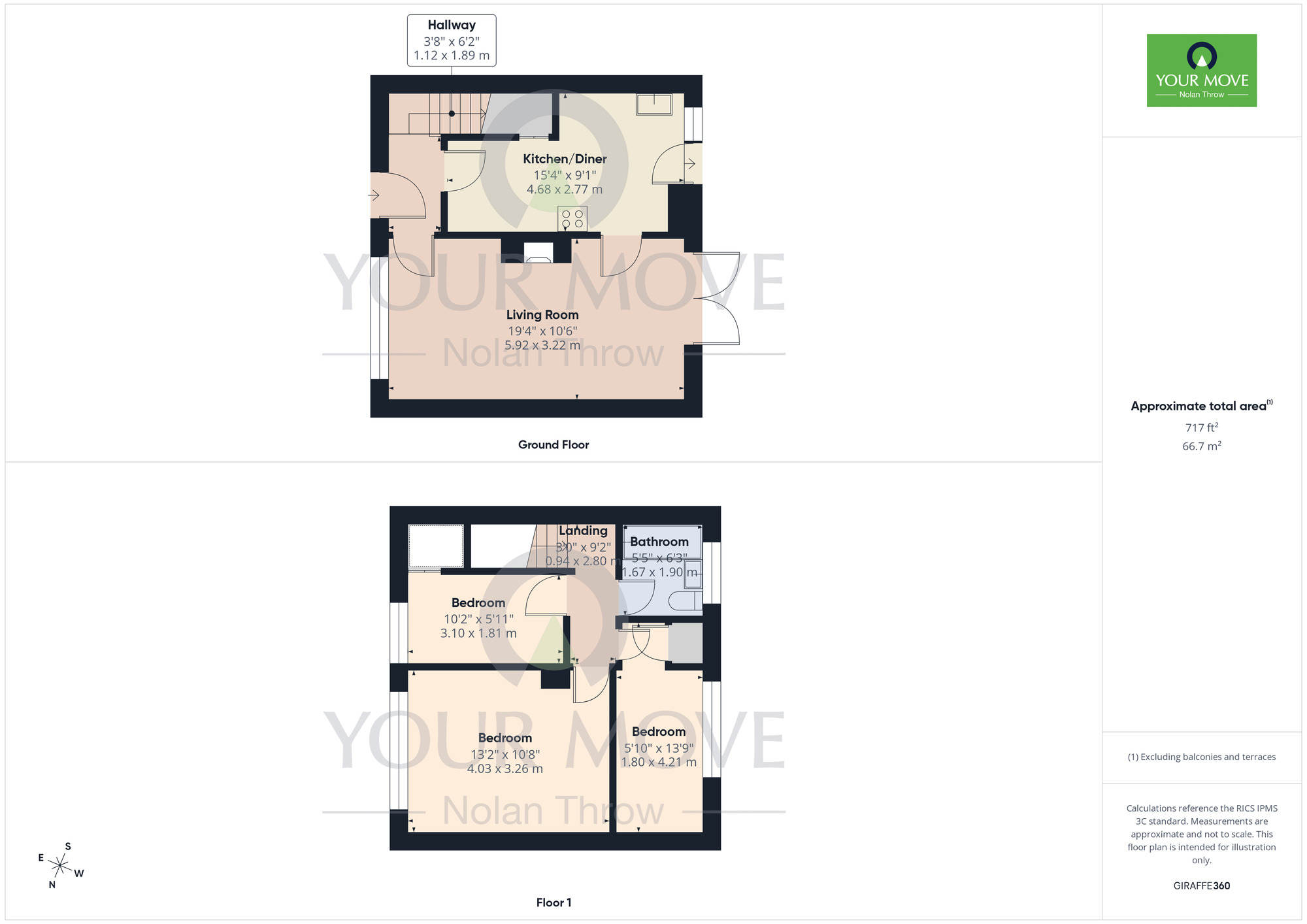 Floorplan of 3 bedroom Mid Terrace House for sale, Swale Drive, Kings Heath, Northamptonshire, NN5
