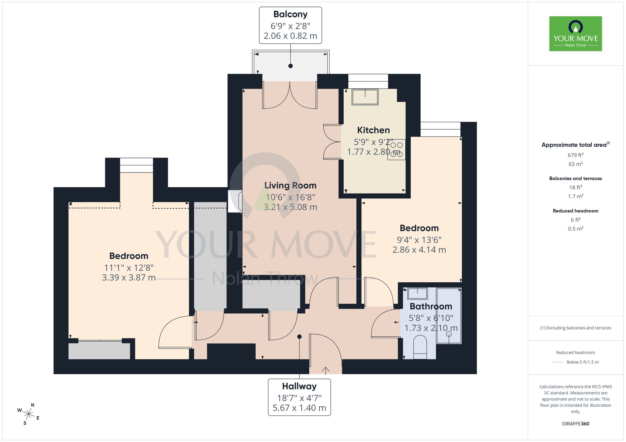 Floorplan of 2 bedroom Flat for sale, Harlestone Road, Northampton, Northamptonshire, NN5