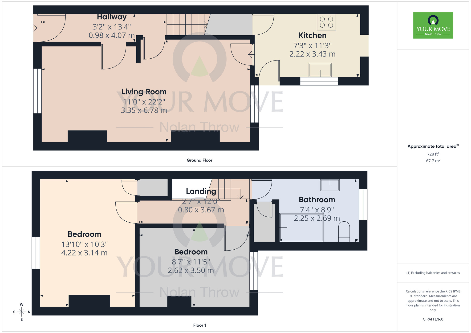 Floorplan of 2 bedroom Mid Terrace House for sale, Poole Street, The Mounts, Northampton, NN1