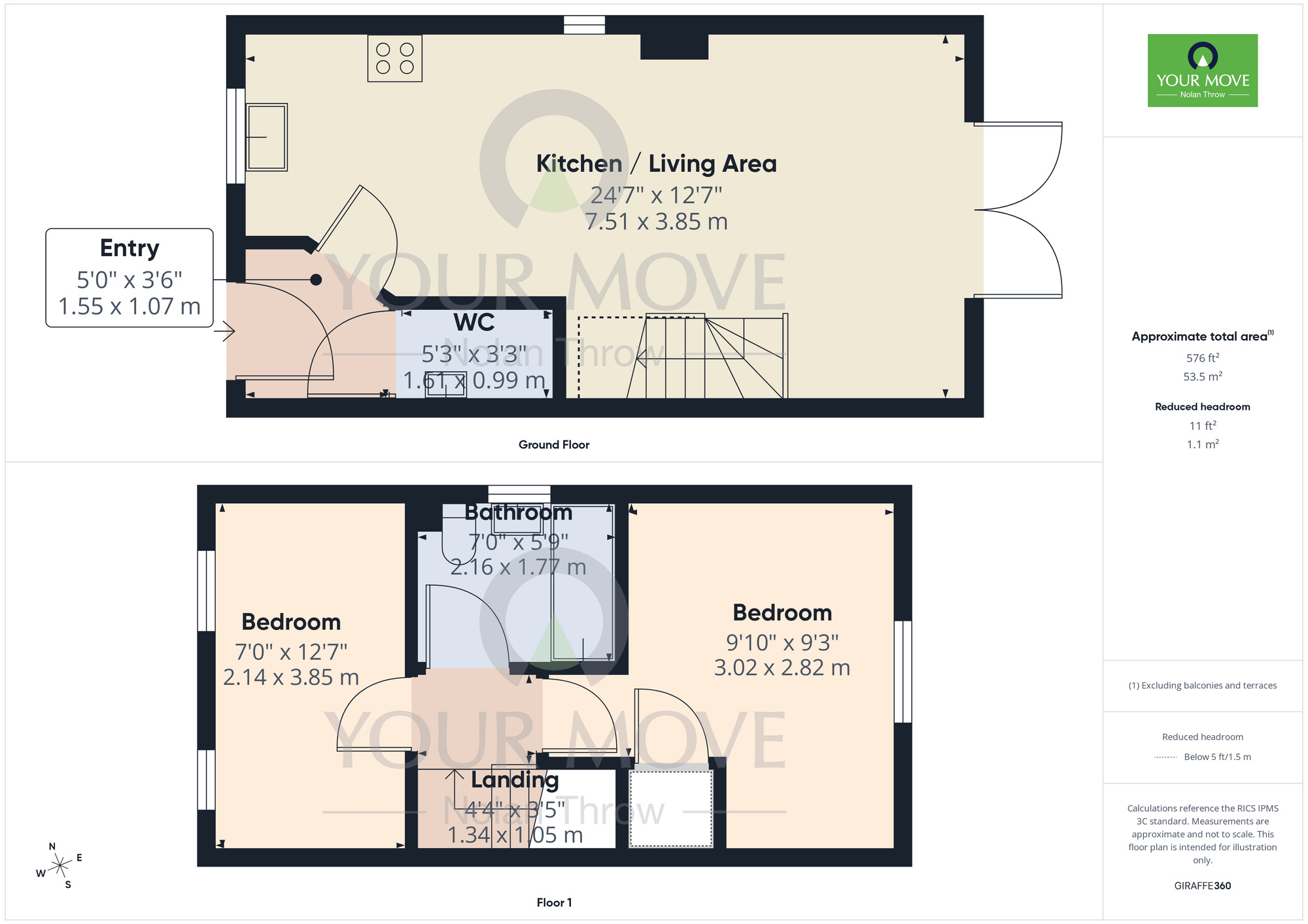 Floorplan of 2 bedroom Semi Detached House to rent, Hanafey Way, Harlestone Grange, Northamptonshire, NN5