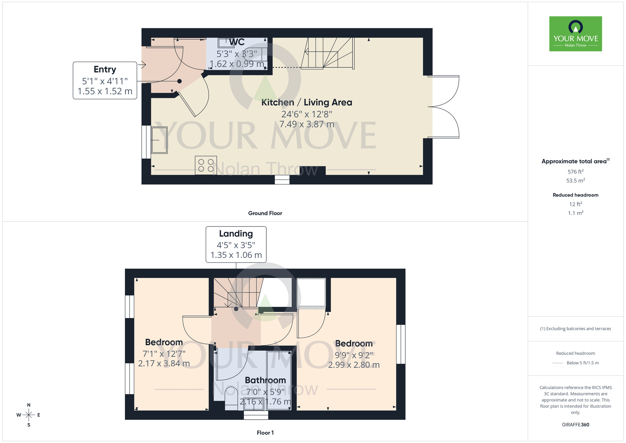 Floorplan of 2 bedroom Semi Detached House to rent, Hanafey Way, Harlestone Grange, Northamptonshire, NN5