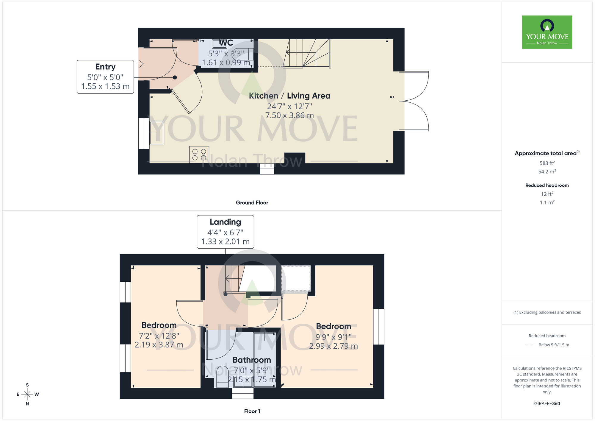 Floorplan of 2 bedroom Semi Detached House to rent, Hanafey Way, Harlestone Grange, Northamptonshire, NN5
