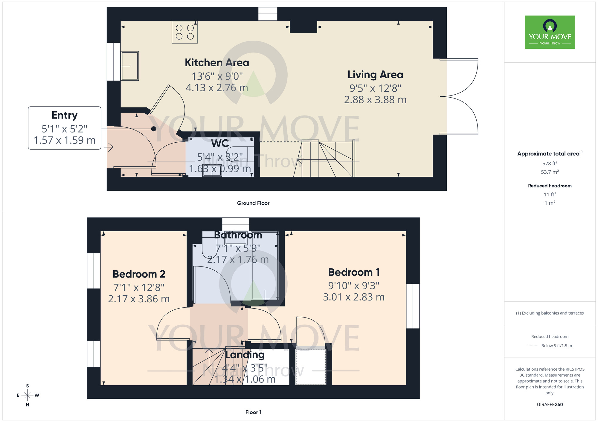 Floorplan of 2 bedroom Semi Detached House to rent, Hanafey Way, Harlestone Grange, Northamptonshire, NN5