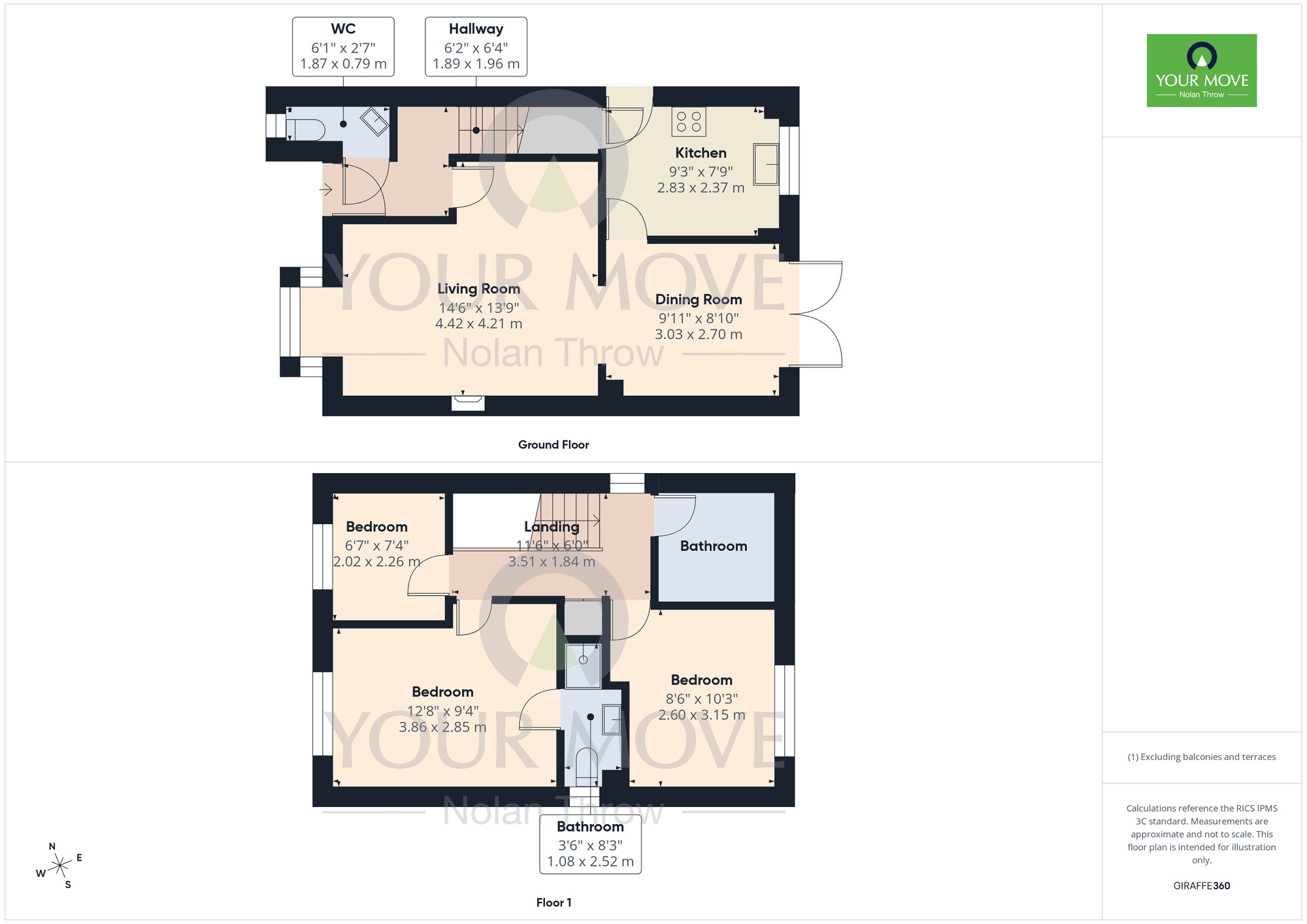 Floorplan of 3 bedroom Detached House to rent, Icknield Drive, West Hunsbury, Northampton, NN4