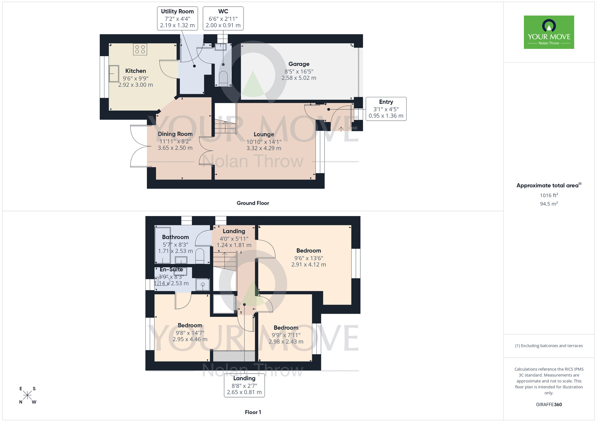 Floorplan of 3 bedroom Detached House for sale, Provence Court, Duston, Northamptonshire, NN5